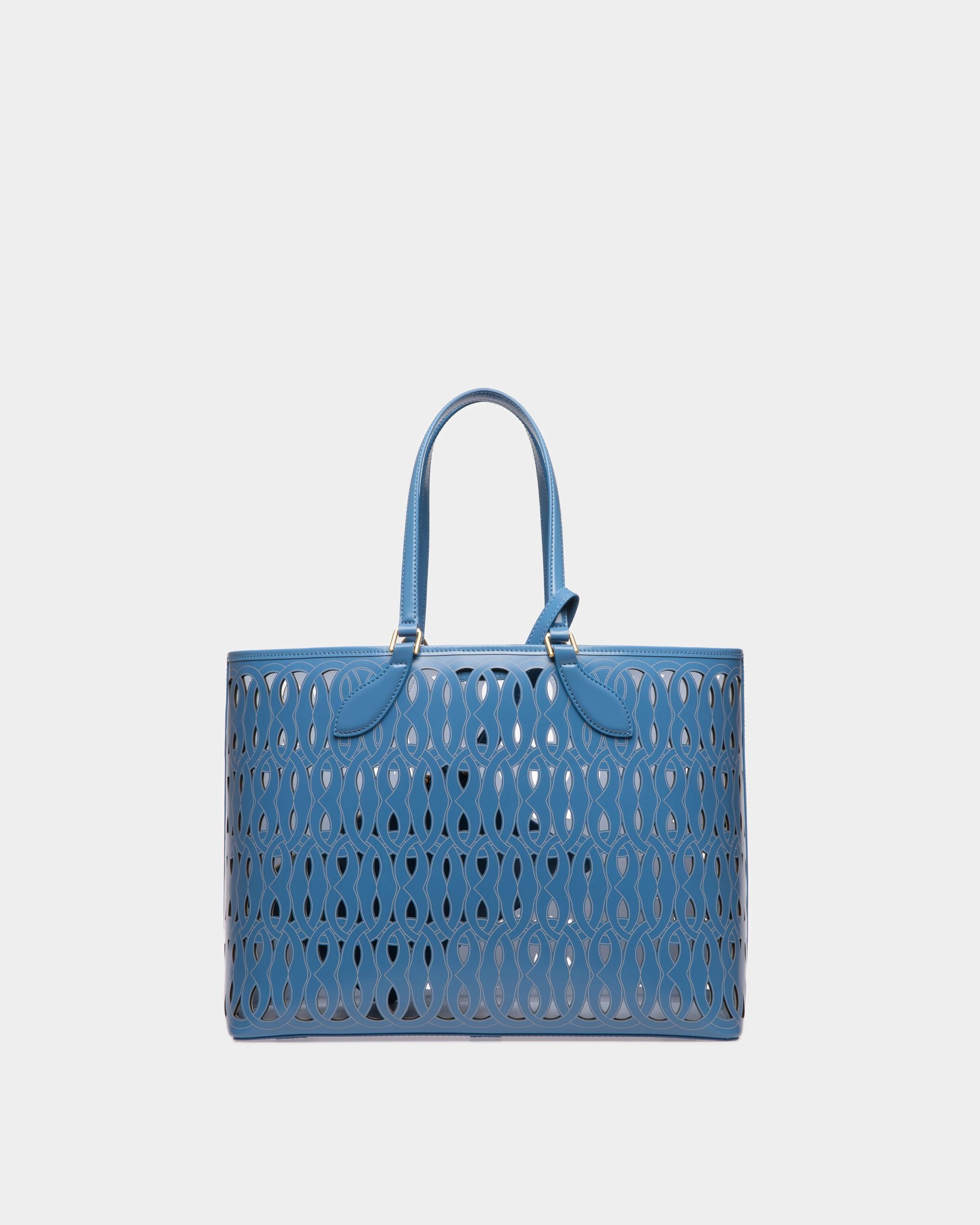 Sac Cabas Lago En Cuir Bleu - Femme - Bally - 02