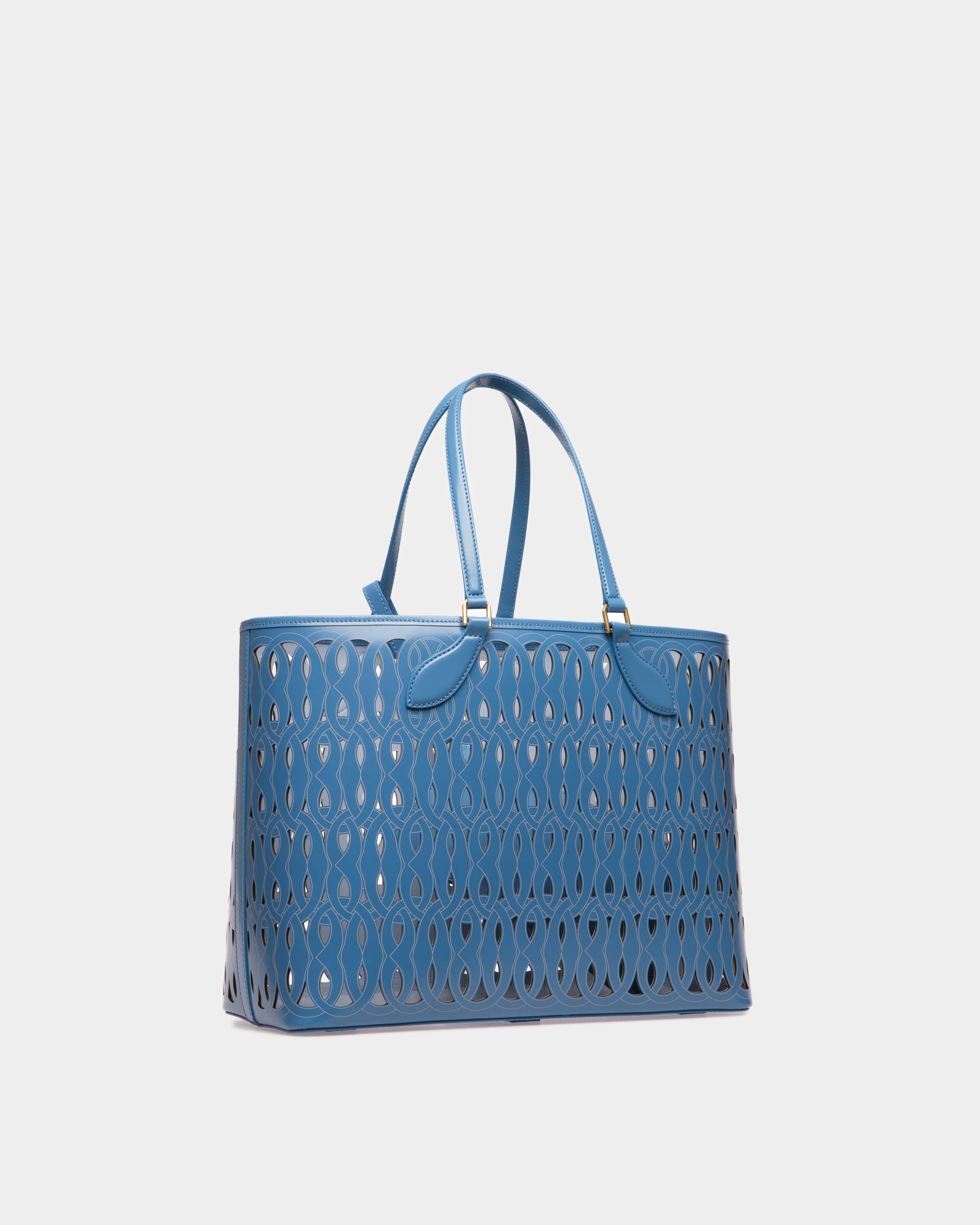 Sac Cabas Lago En Cuir Bleu - Femme - Bally - 03