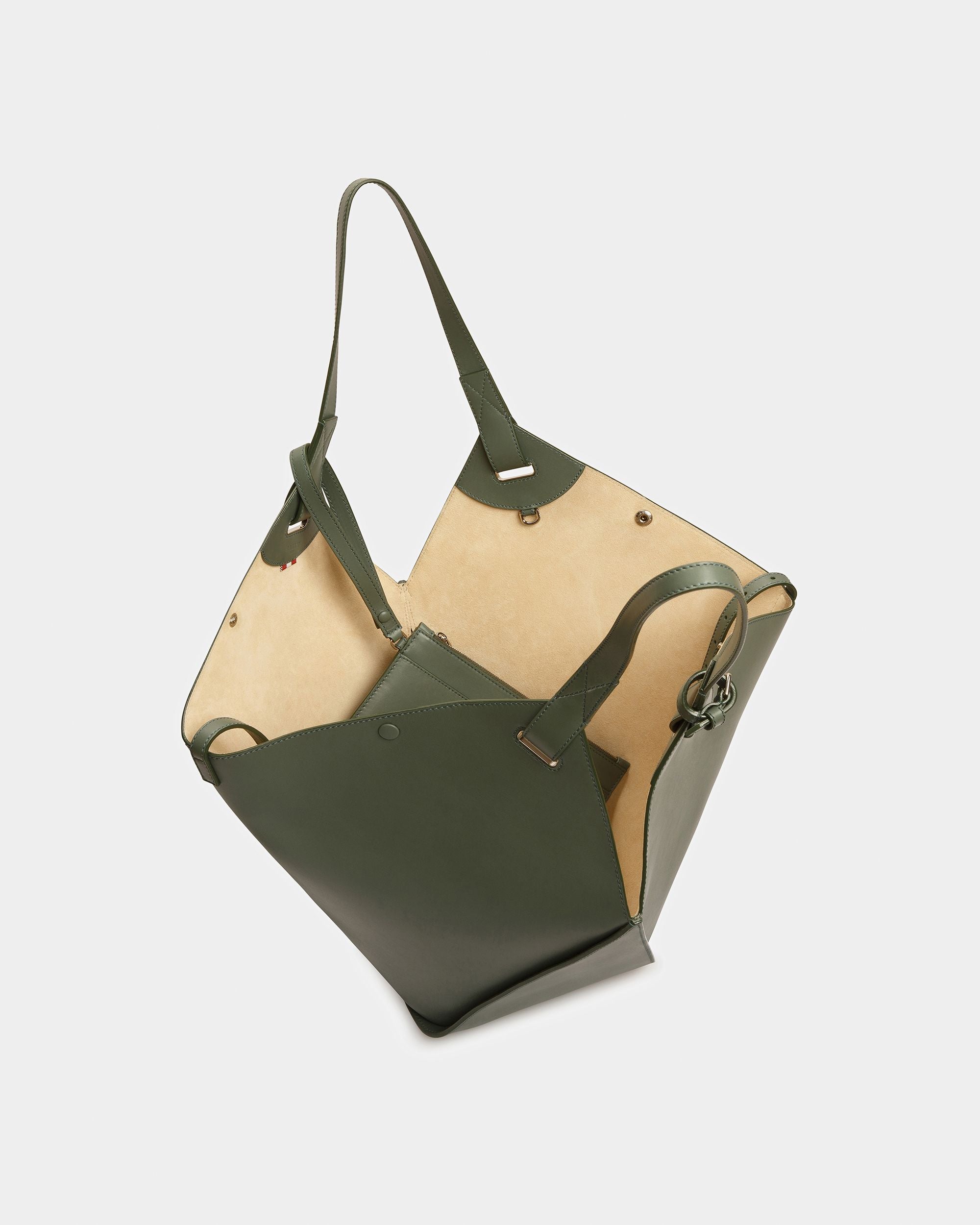 Ahria Leather Tote In Sage - Women's - Bally - 04