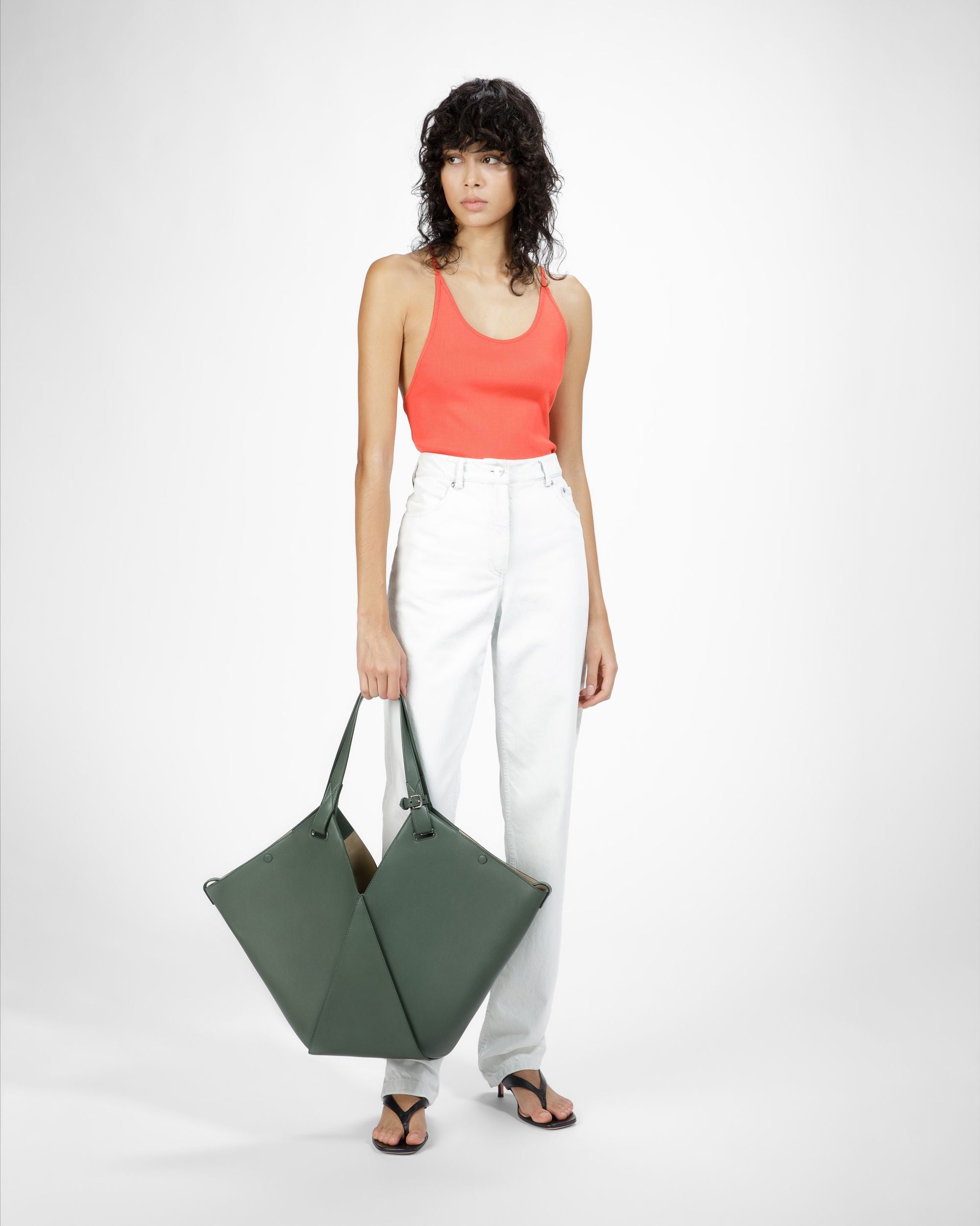 Ahria Leather Tote In Sage - Women's - Bally - 06