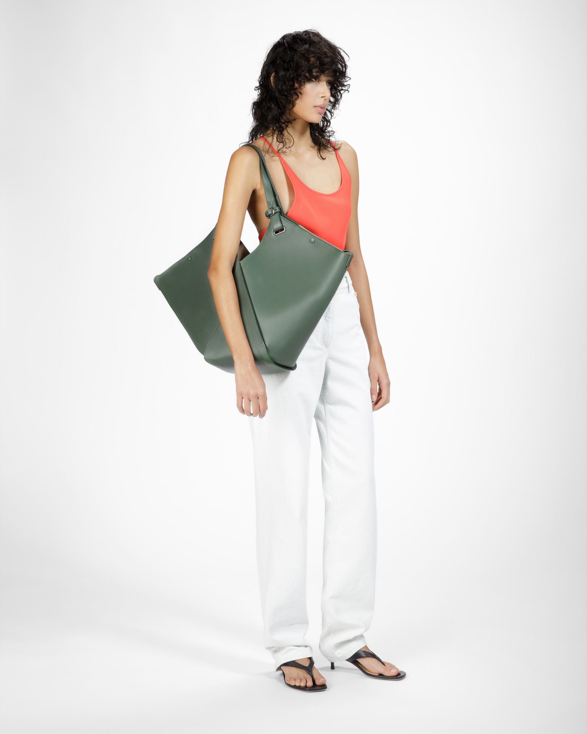 Ahria Leather Tote In Sage - Women's - Bally - 09