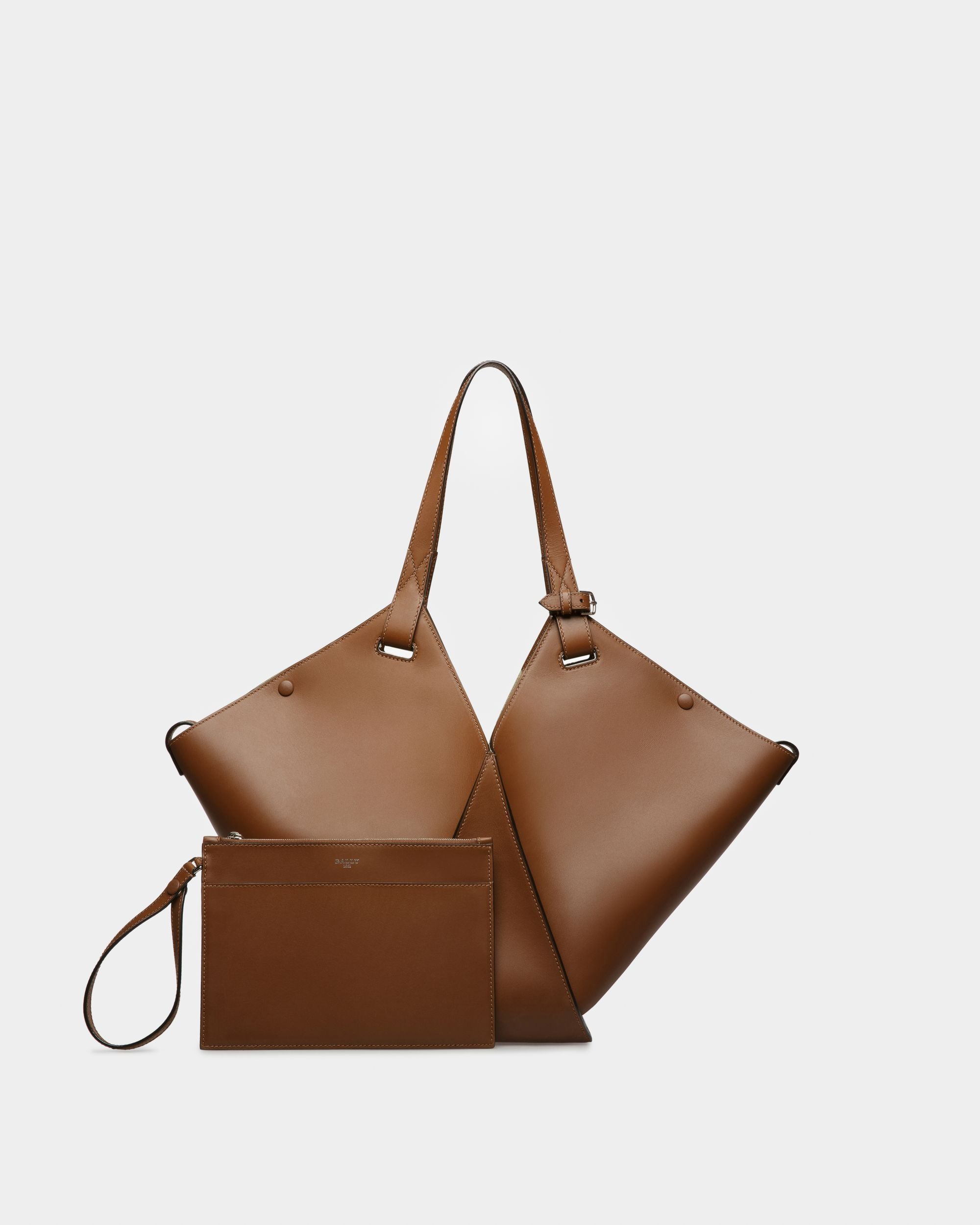 Ahria Cabas En Cuir Marron - Femme - Bally - 05
