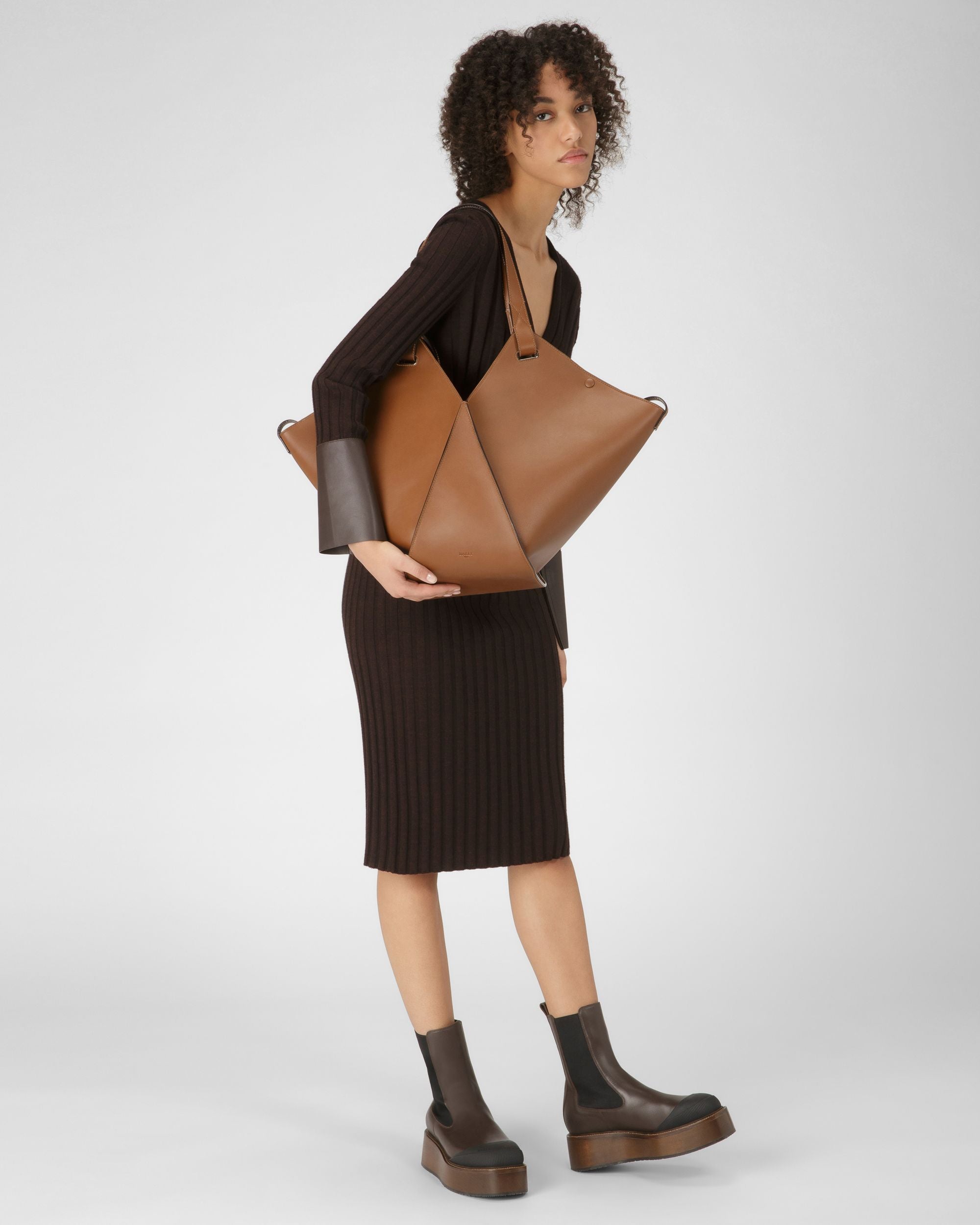 Ahria Cabas En Cuir Marron - Femme - Bally - 09