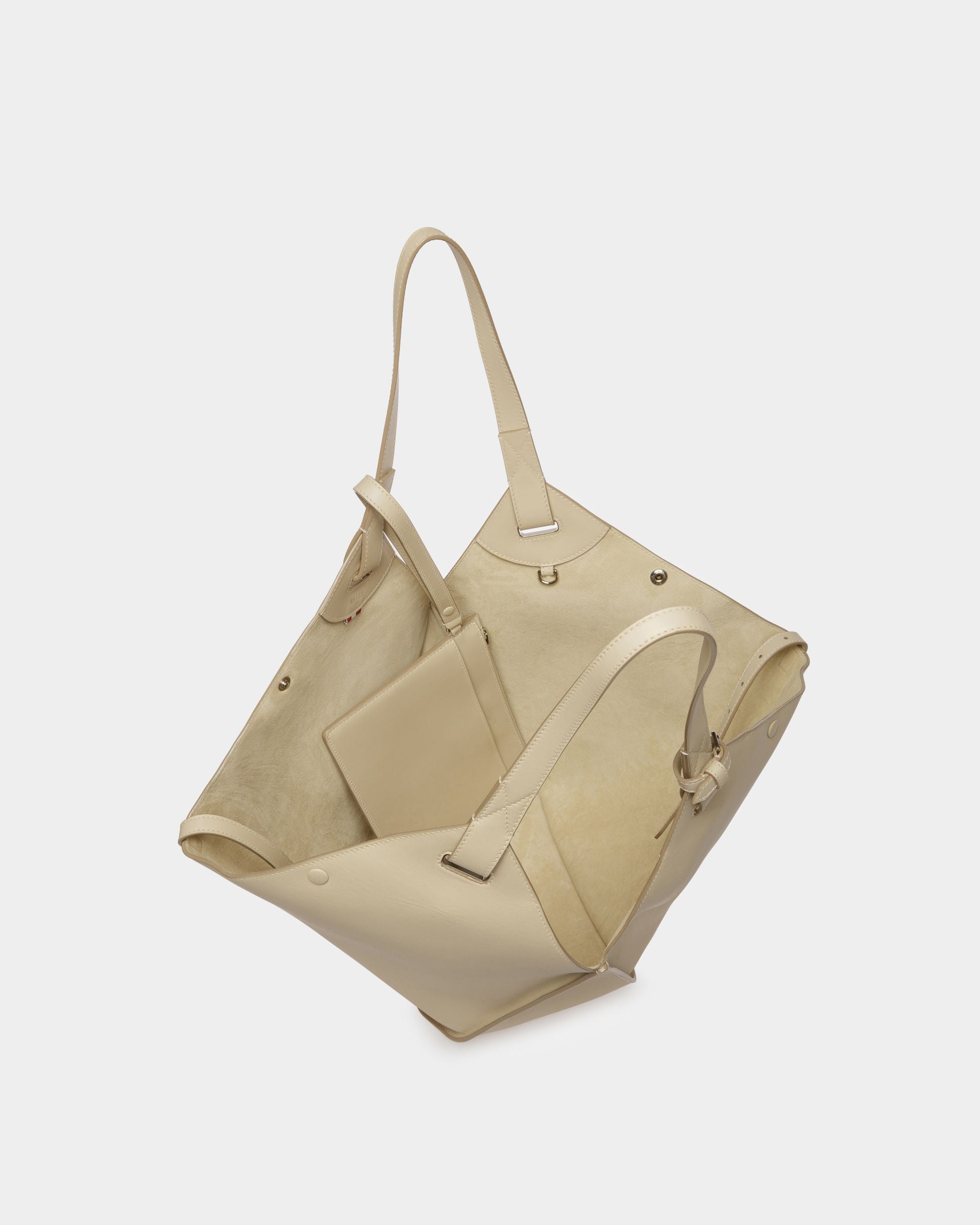 Ahria Leather Tote In Light Beige - Women's - Bally - 04