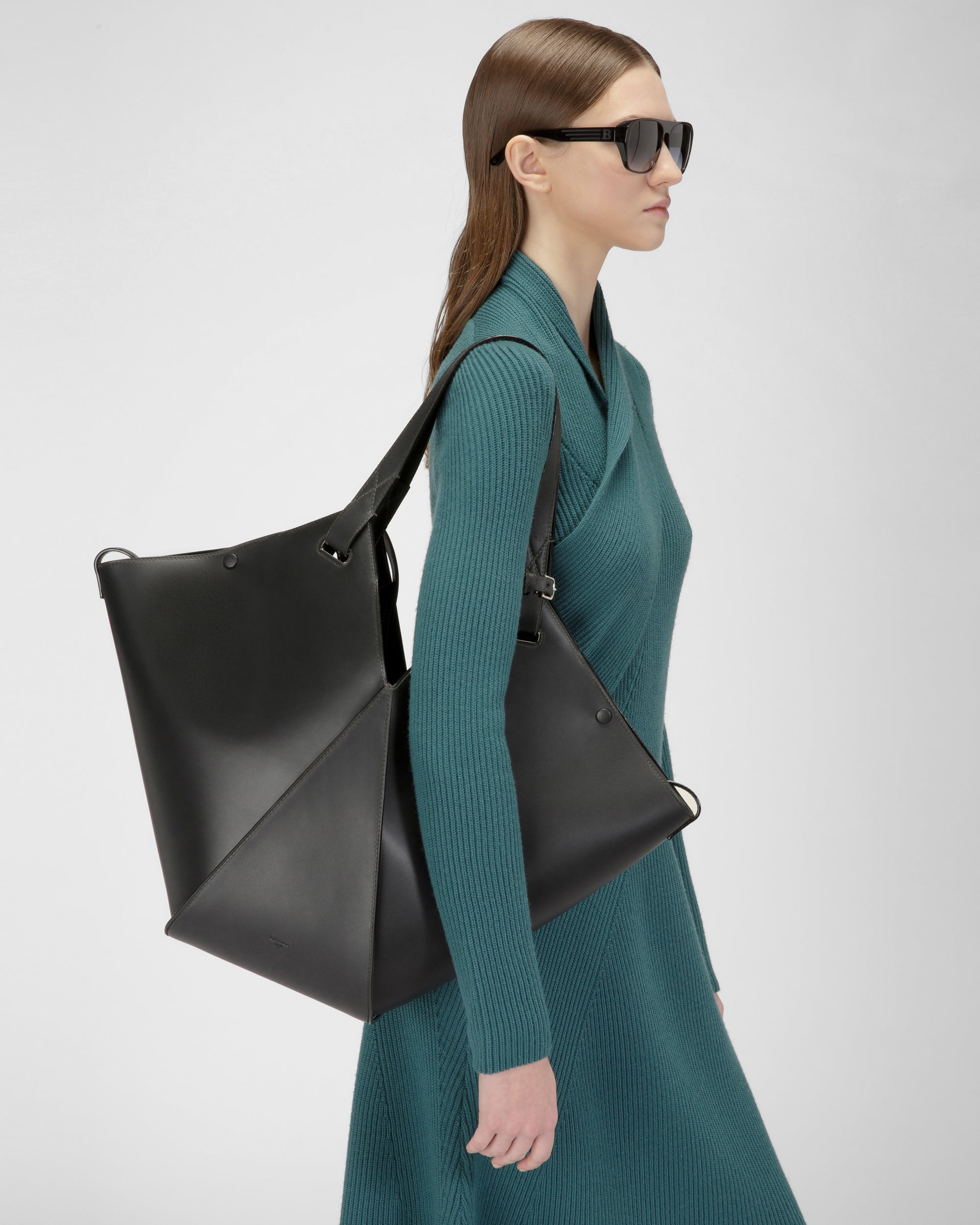 Ahria Cabas En Cuir Noir - Femme - Bally - 02