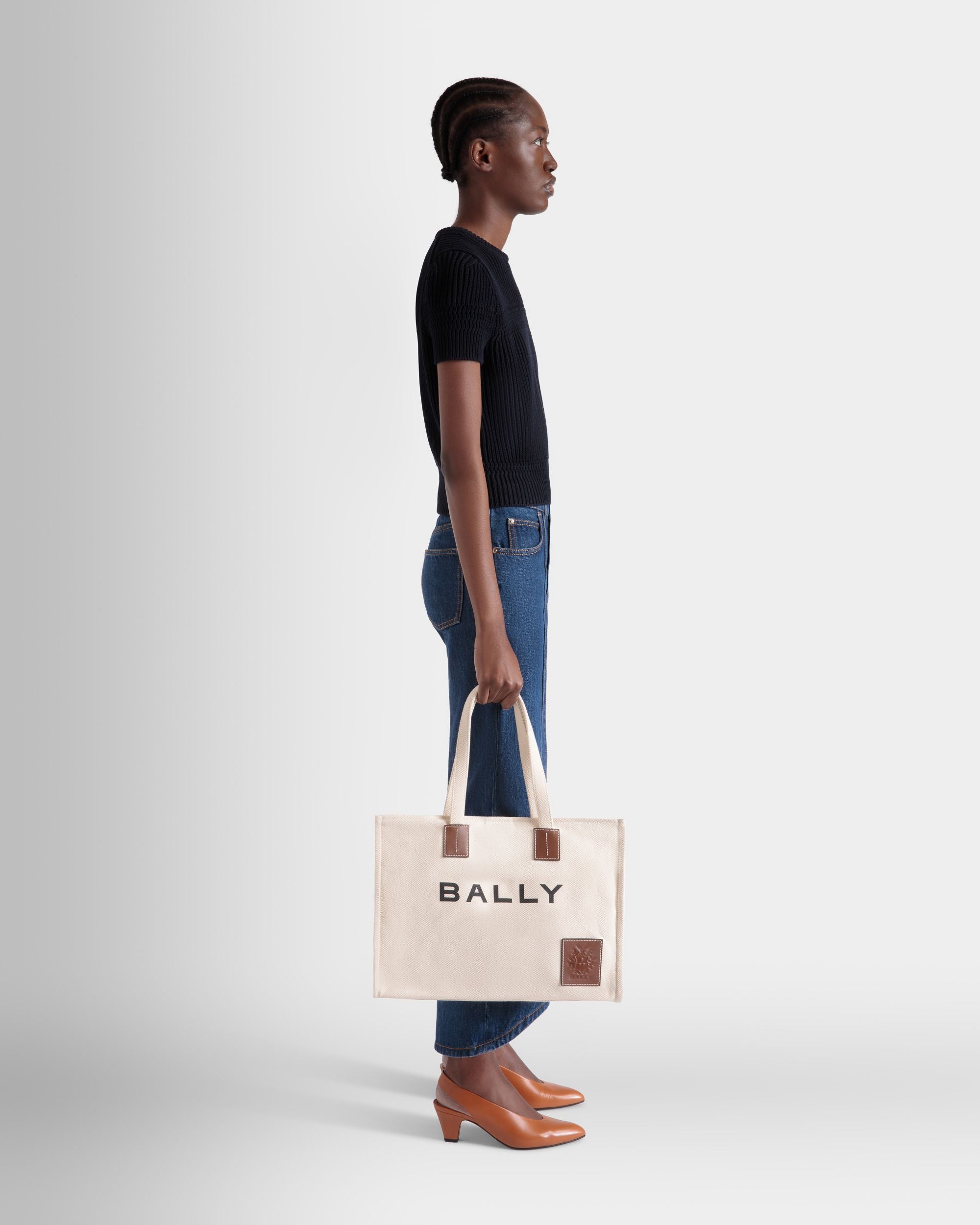 Sac Cabas Akelei En Toile - Femme - Bally - 02