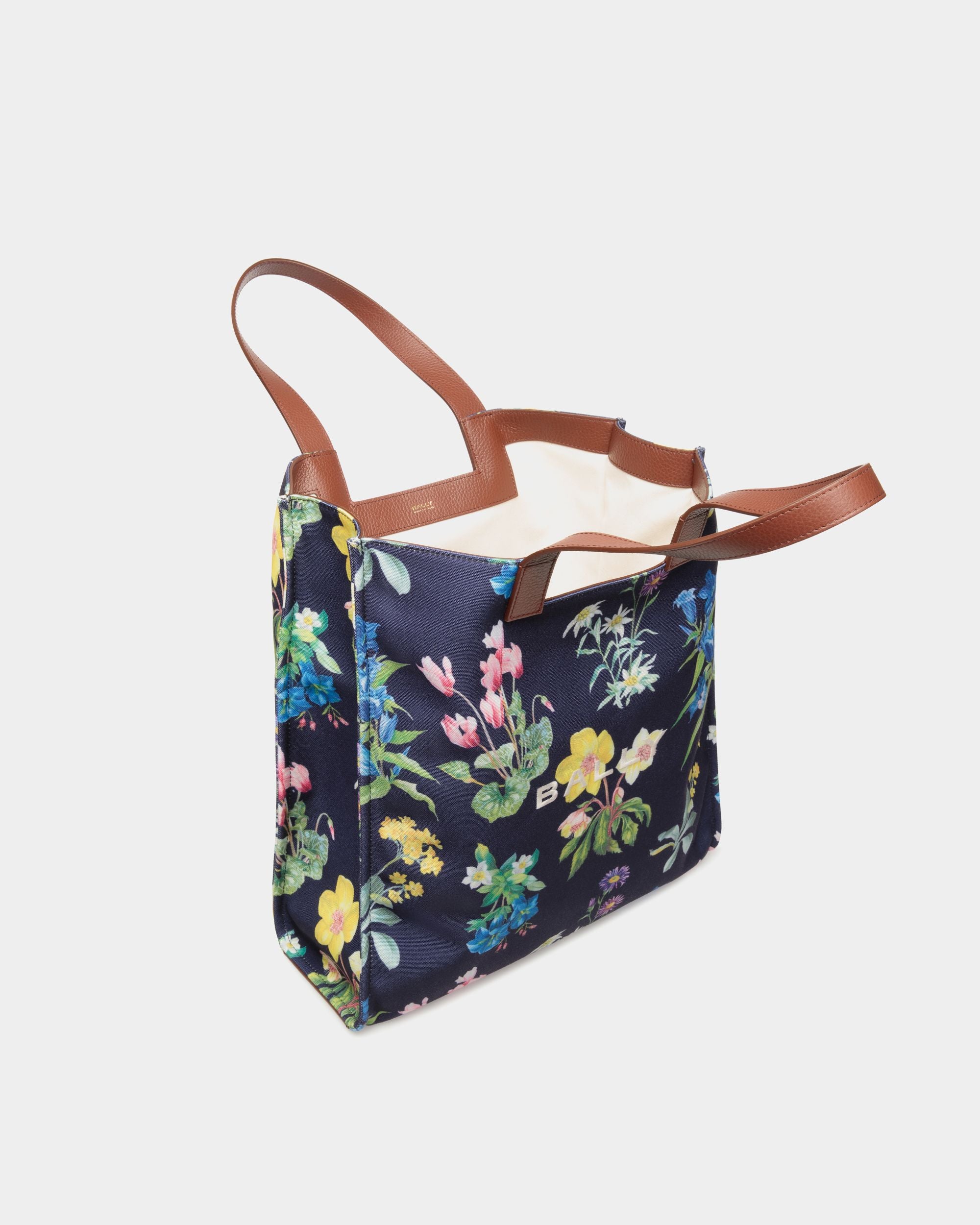 Cabas Easy Bally En Toile Imprimée Mountain Flower Et Cuir - Femme - Bally - 05