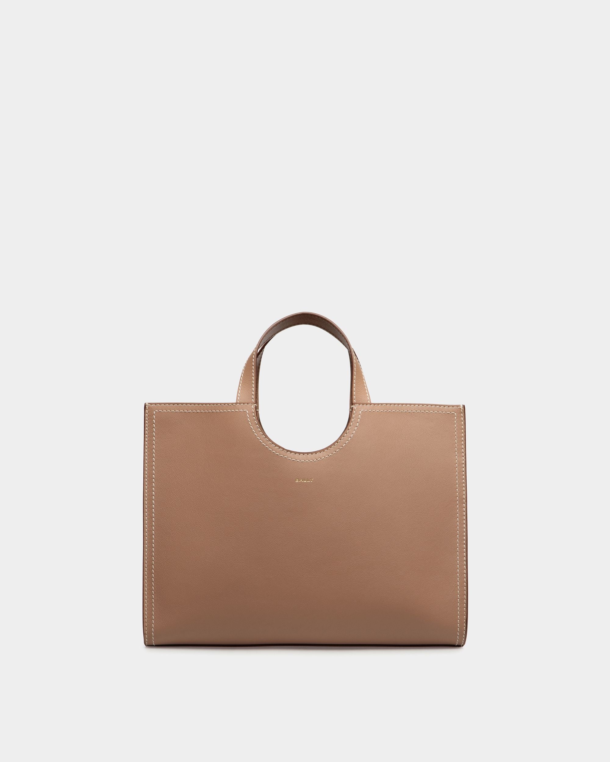 Easy Bally Tote Bag in Praline Beige Leather - Women's - Bally - 01