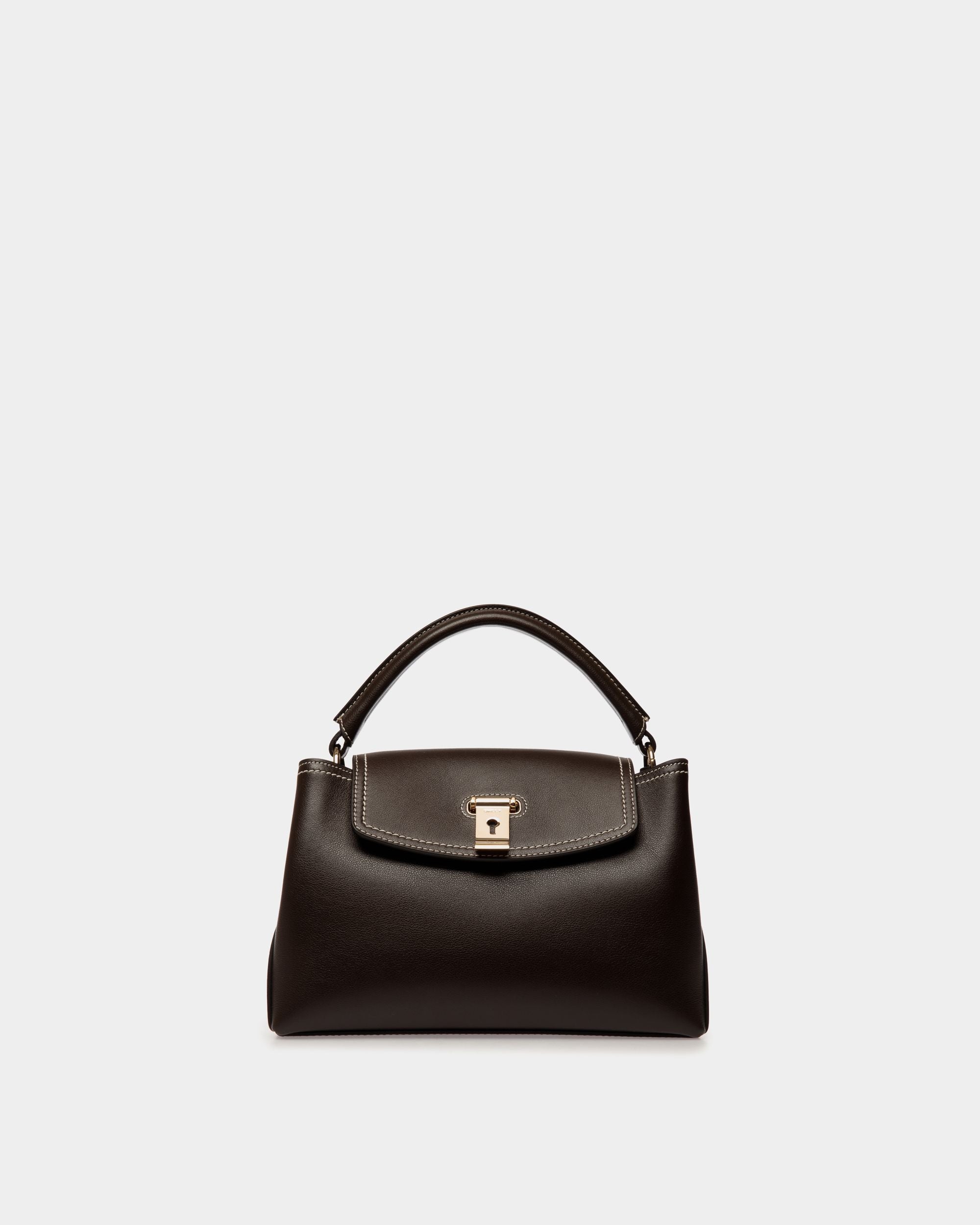 Kleine Lock Me Henkeltasche Aus Leder In Ebenholzschwarz - Damen - Bally - 01