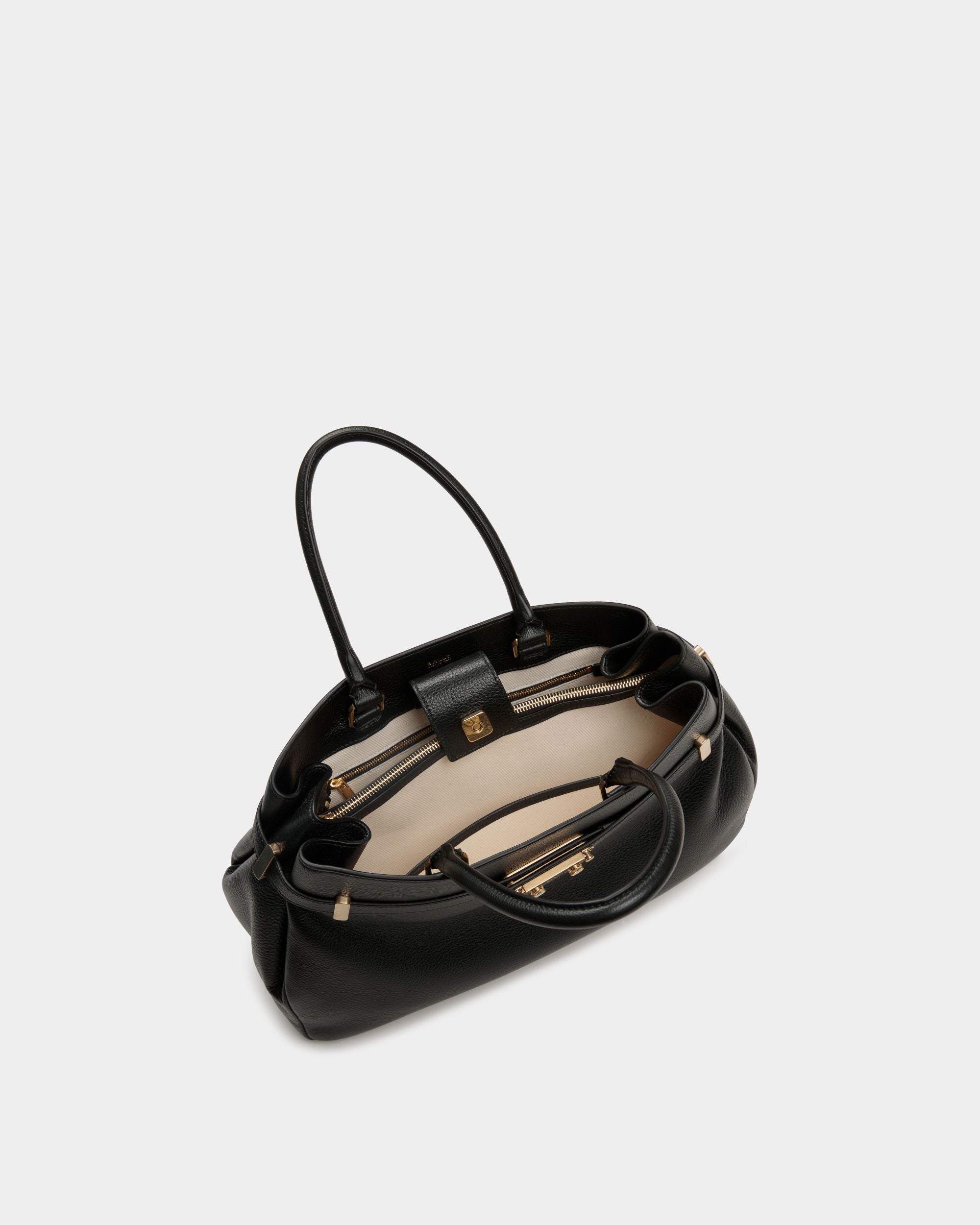 Carriage Tragetasche Aus Schwarzem Leder - Damen - Bally - 04
