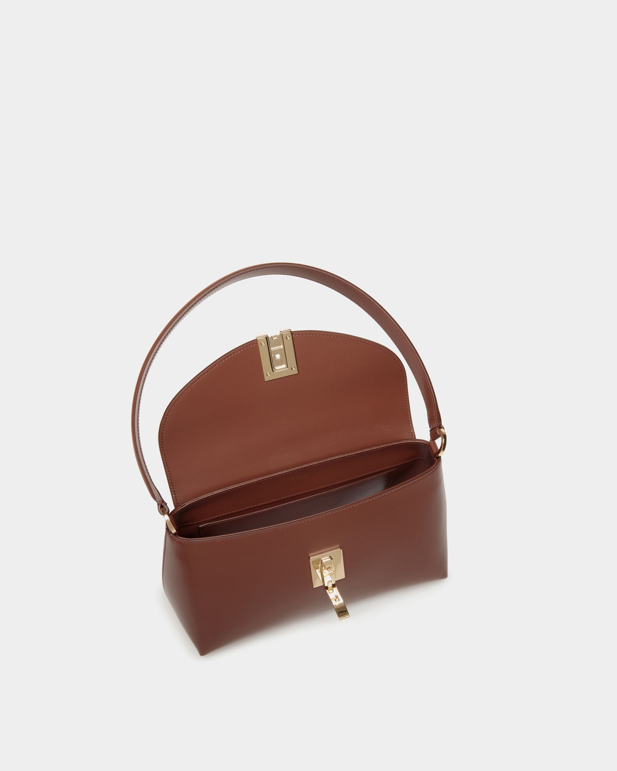 Bolso De Mano Pequeño Ollam De Piel Marrón - Mujer - Bally - 04