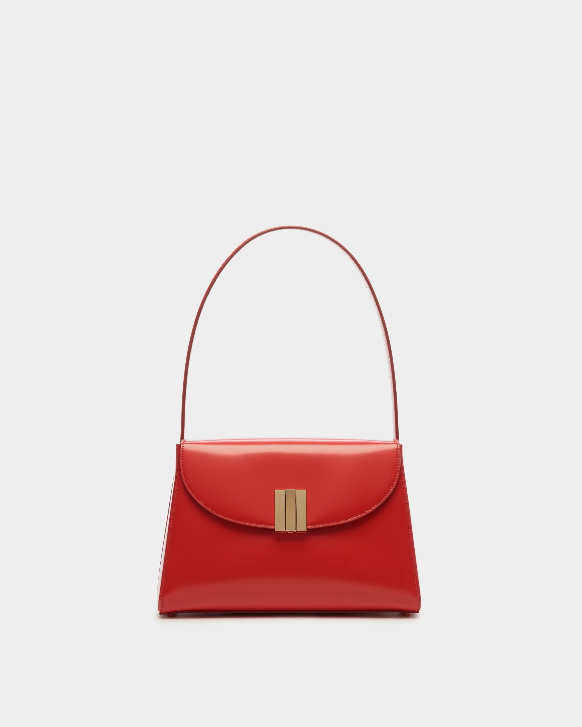 Sac D’épaule Ollam En Cuir Brossé Candy Red - Femme - Bally - 01