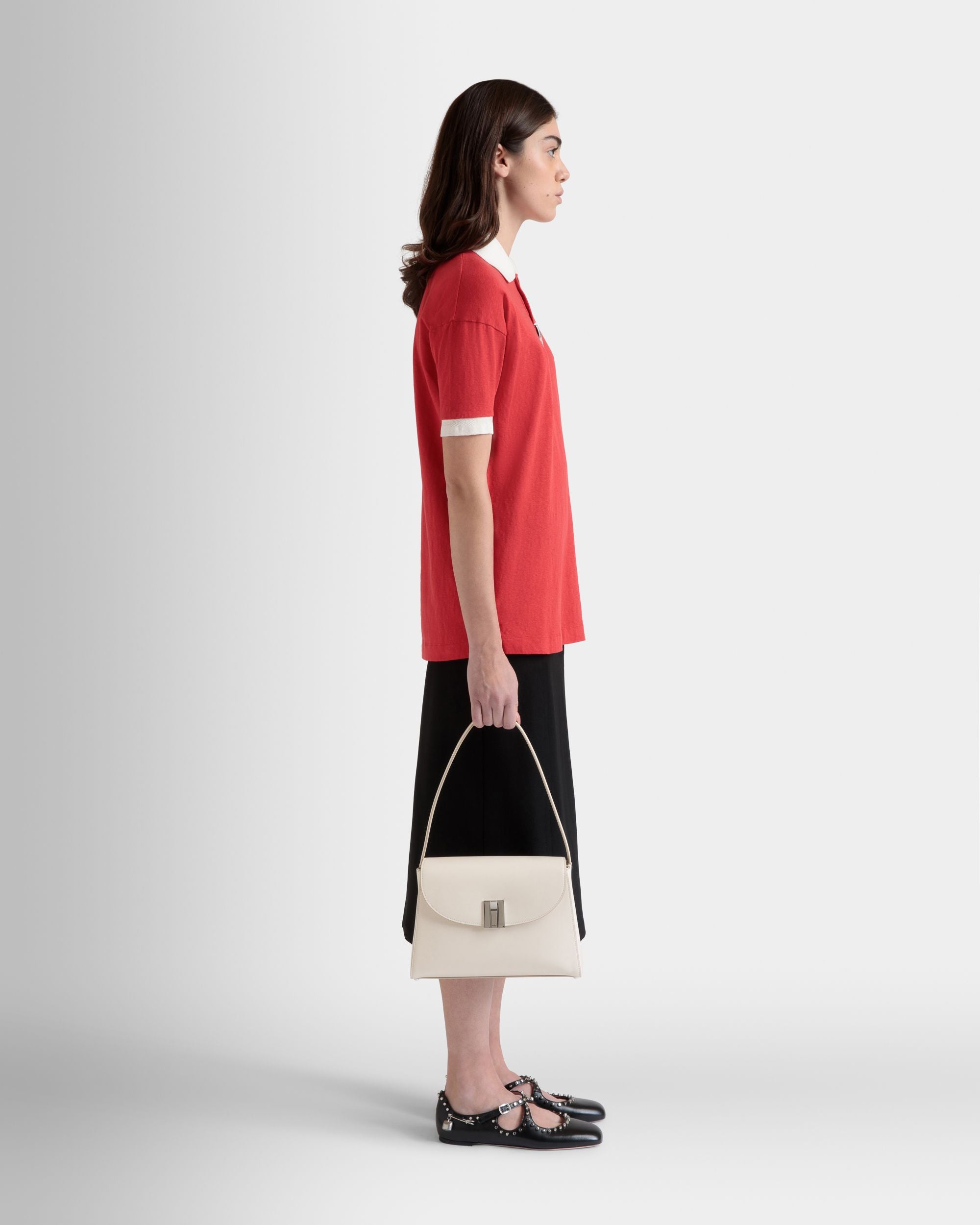 Sac D'épaule Ollam En Cuir Blanc - Femme - Bally - 02