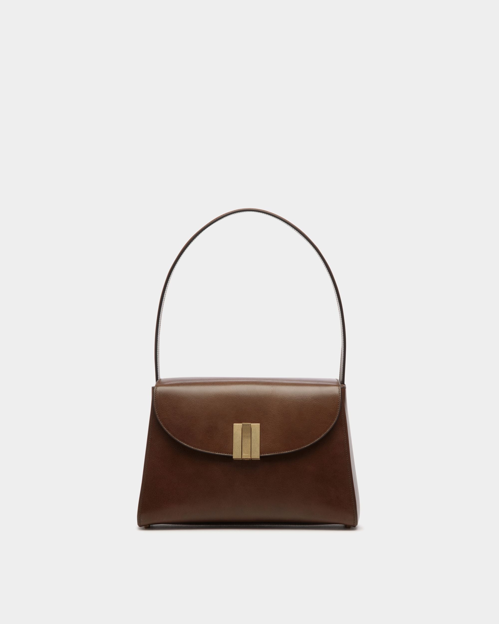Sac D'épaule Ollam En Cuir Marron Glacé - Femme - Bally - 01