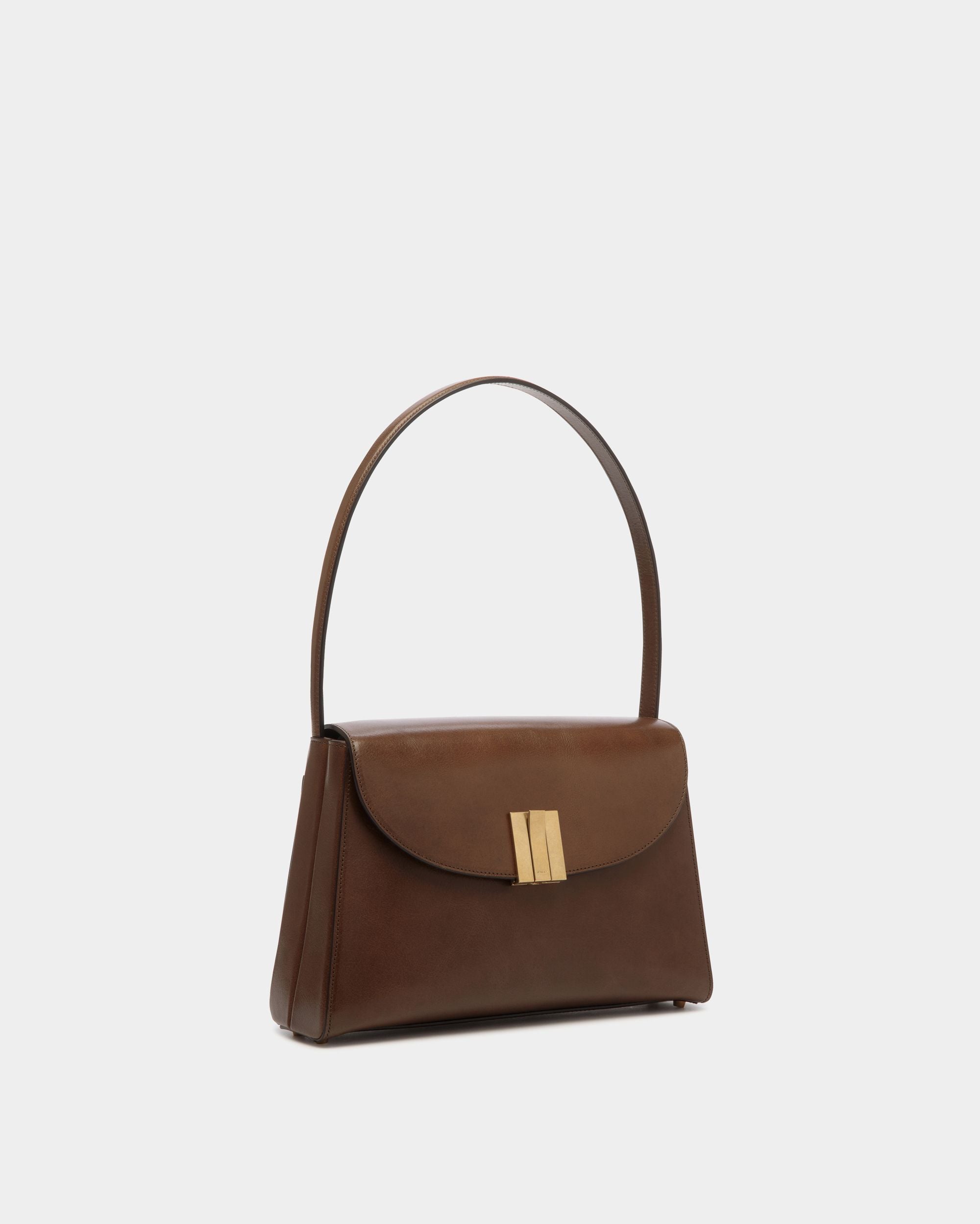 Sac D'épaule Ollam En Cuir Marron Glacé - Femme - Bally - 03