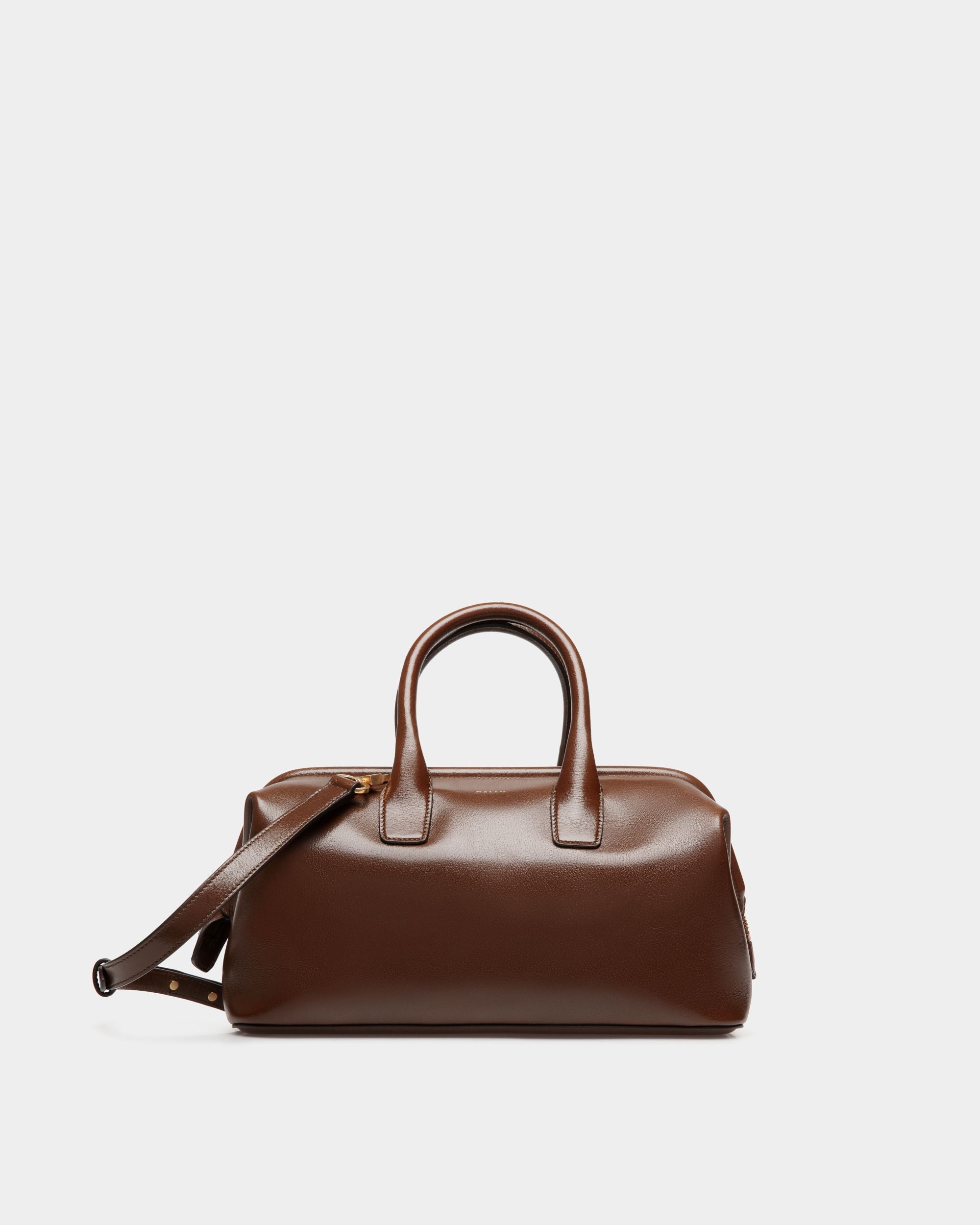 Belle Small Top Handle Bag In Marron Glacé Leather - Women's - Bally - 01