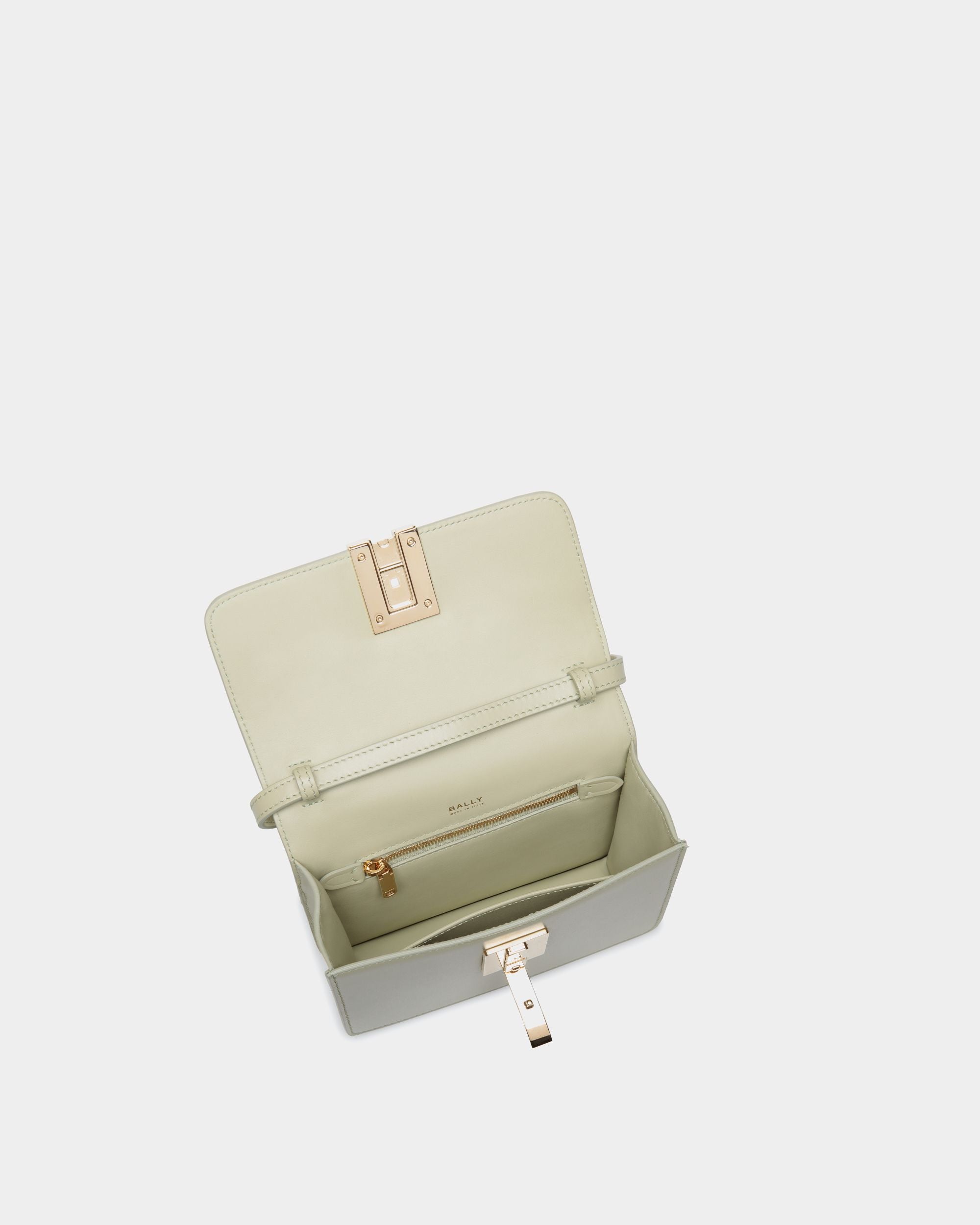 Ollam Mini Top Handle Bag in Antique White Brushed Leather - Women's - Bally - 04