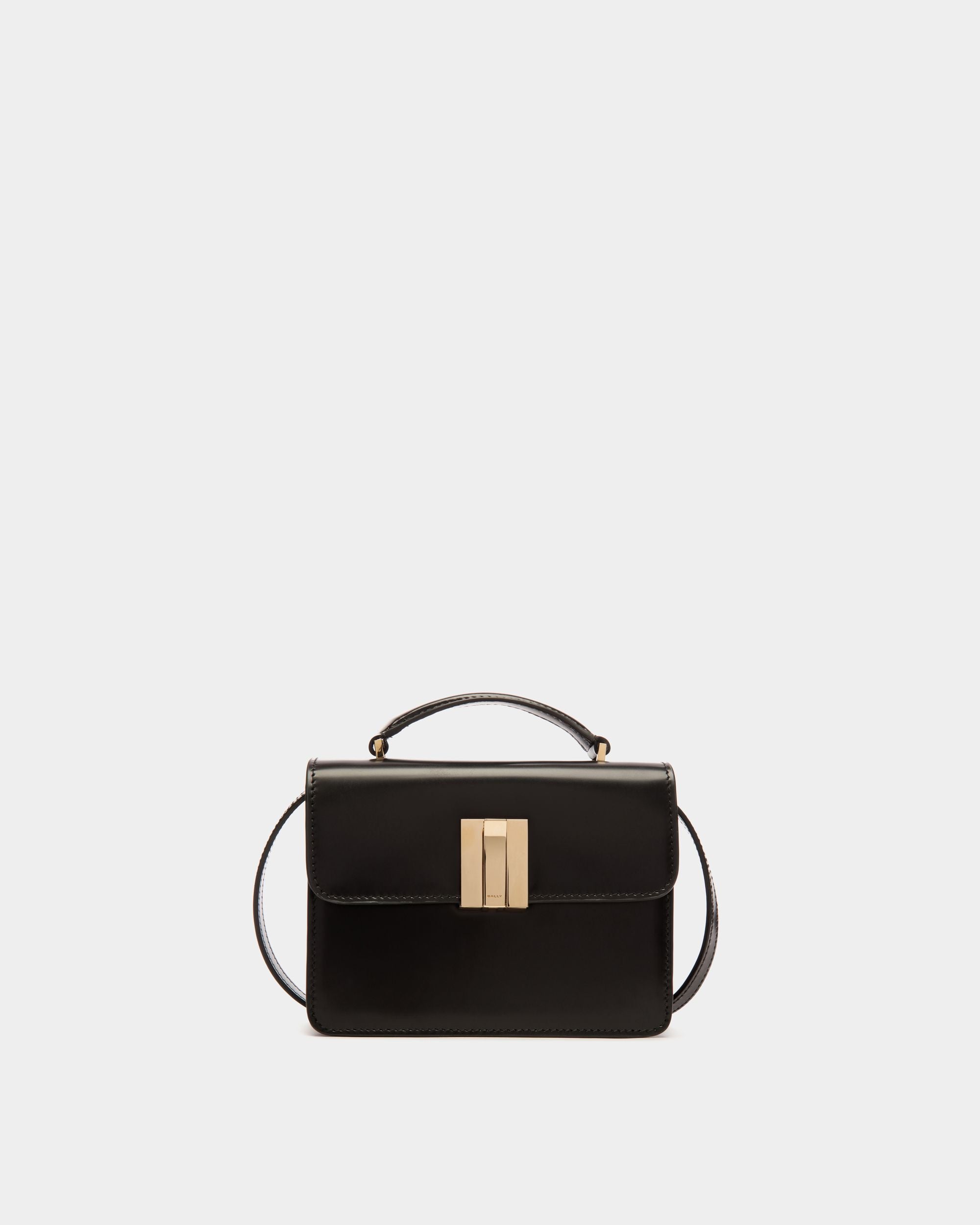 Ollam Mini-Henkeltasche Aus Gebürstetem Leder In Schwarz - Damen - Bally - 01