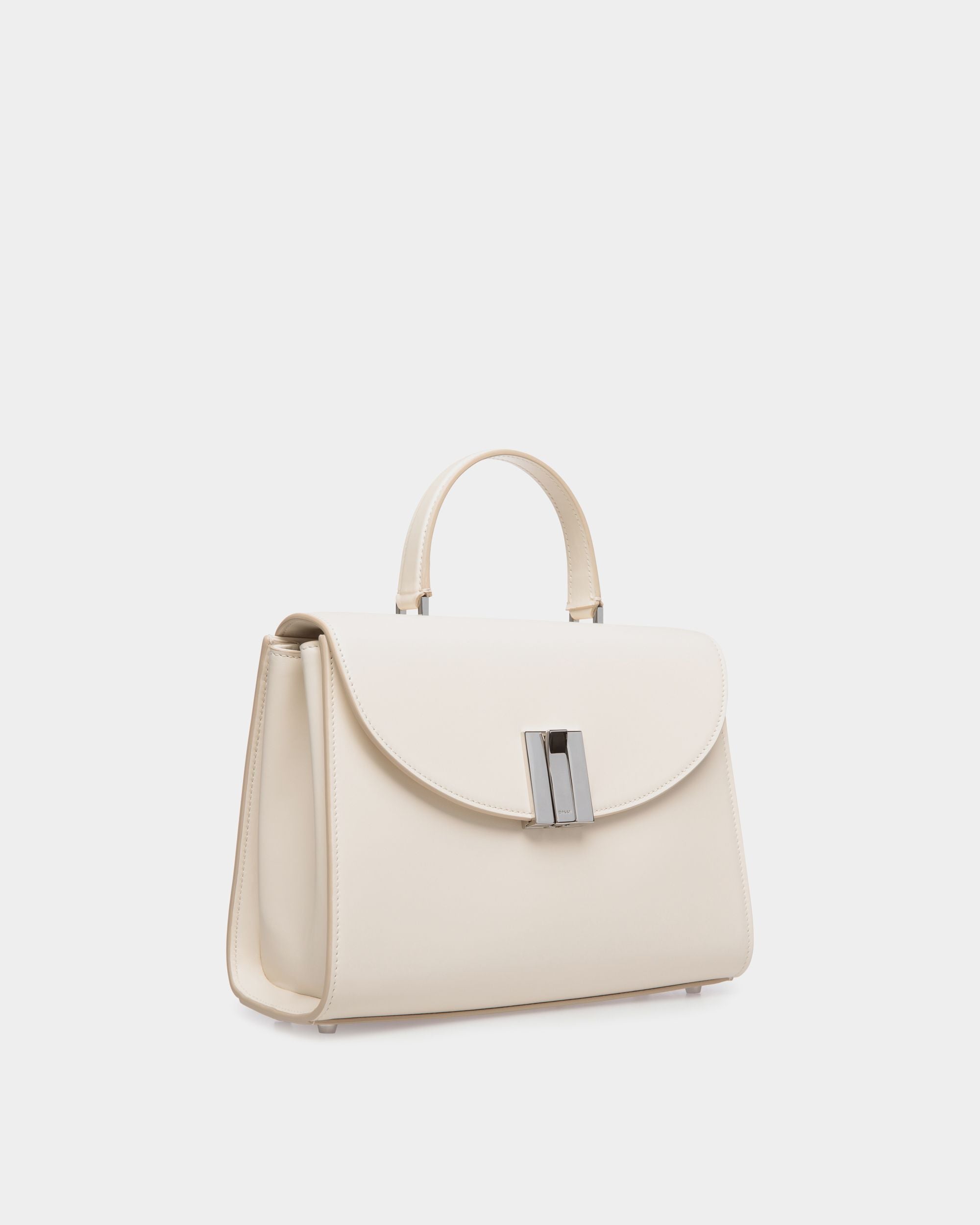 Sac À Anse Supérieure Ollam En Cuir Blanc - Femme - Bally - 04