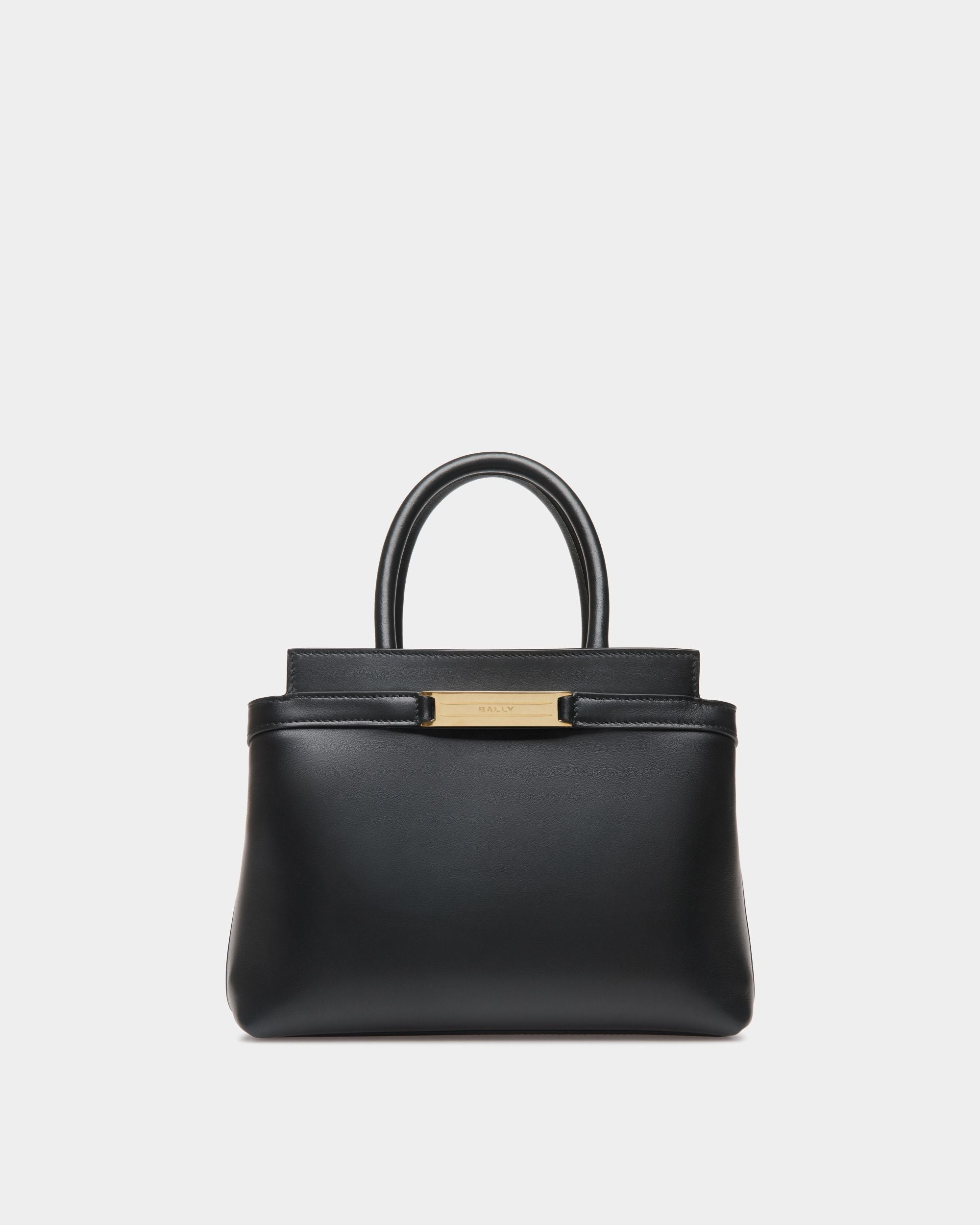 Deco Small Tote Bag in Black Leather - Women's - Bally - 01