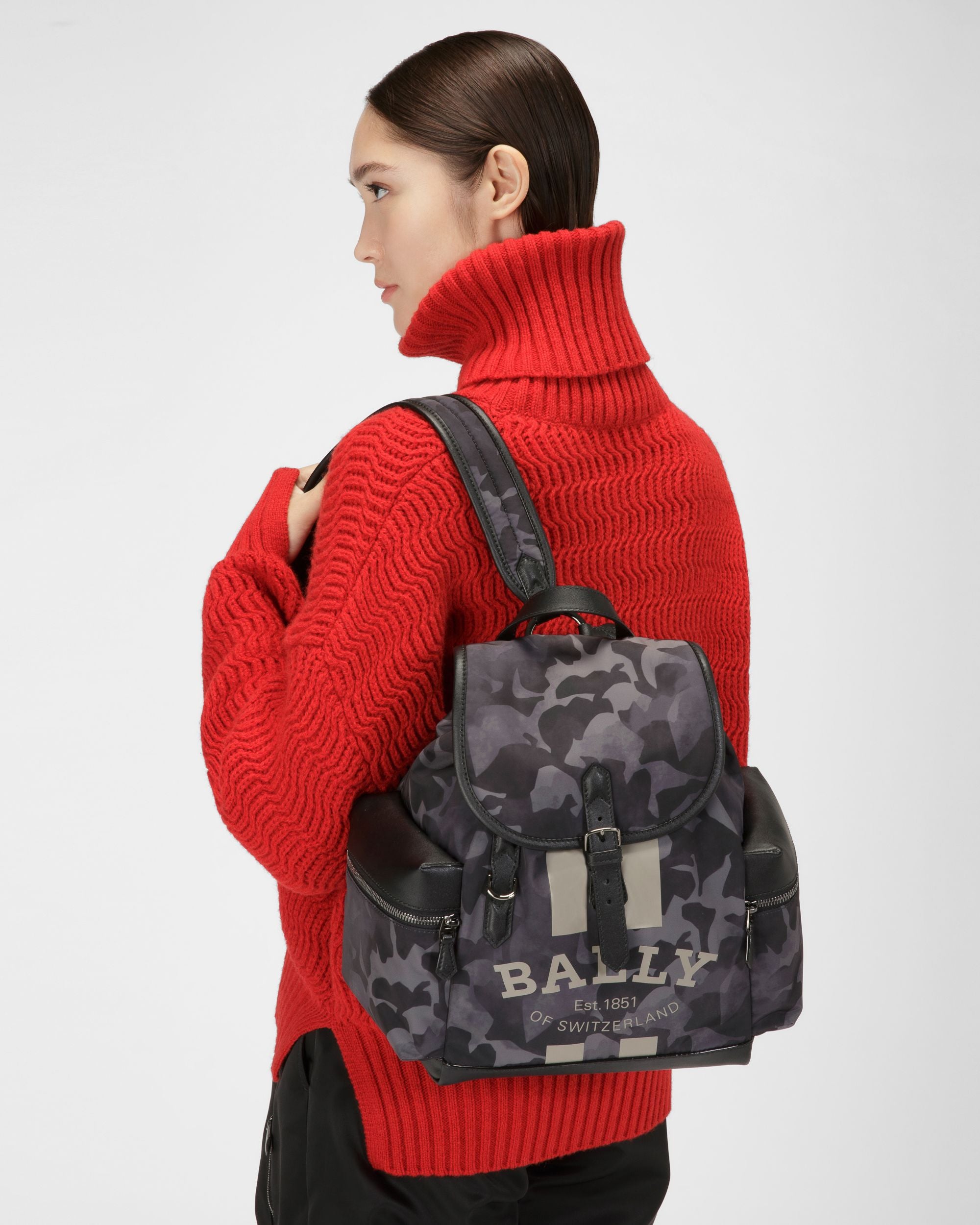 Cliford Sac À Dos En Nylon Recyclé Noir - Femme - Bally - 07