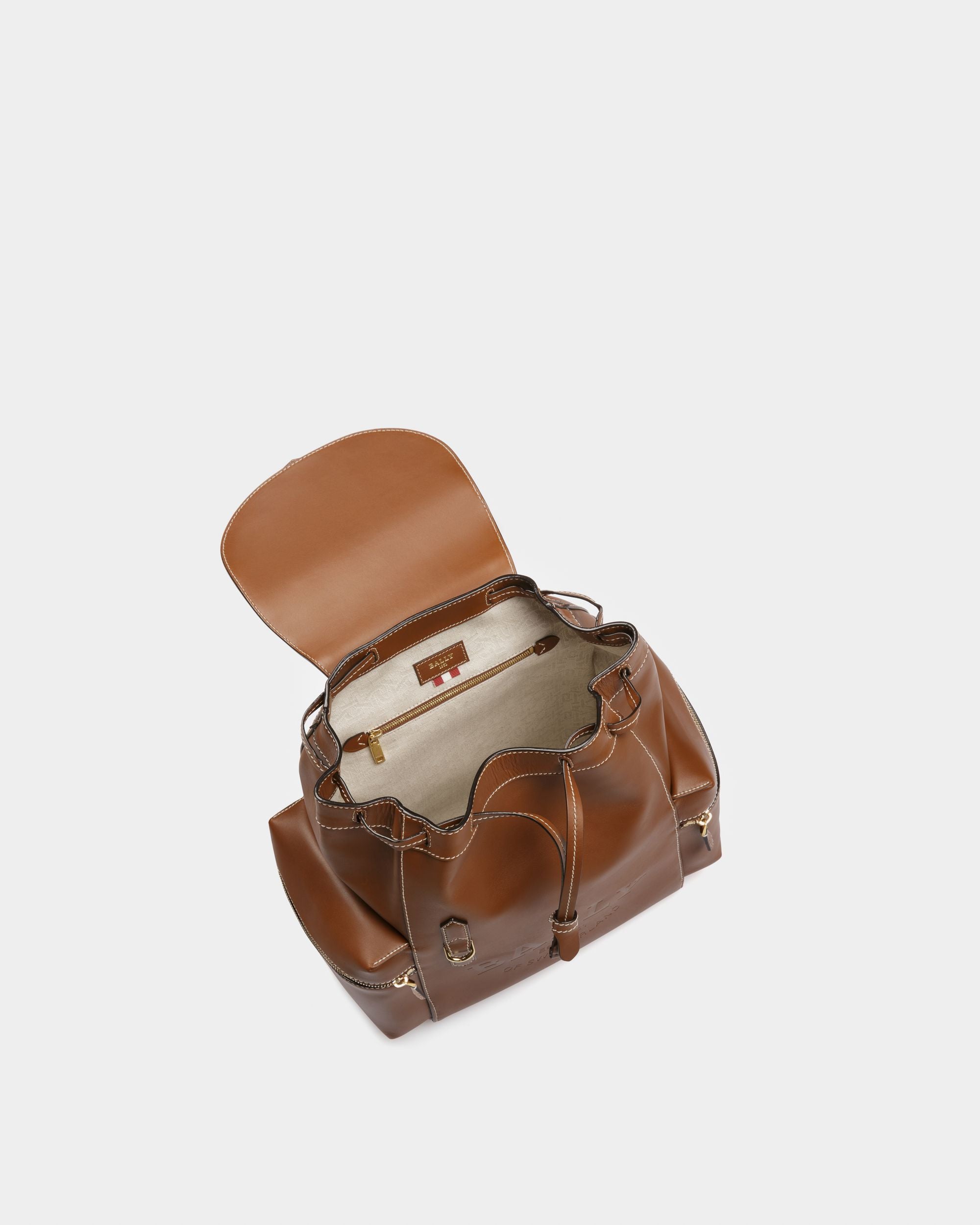 Cliford Sac À Dos En Cuir Marron - Femme - Bally - 04