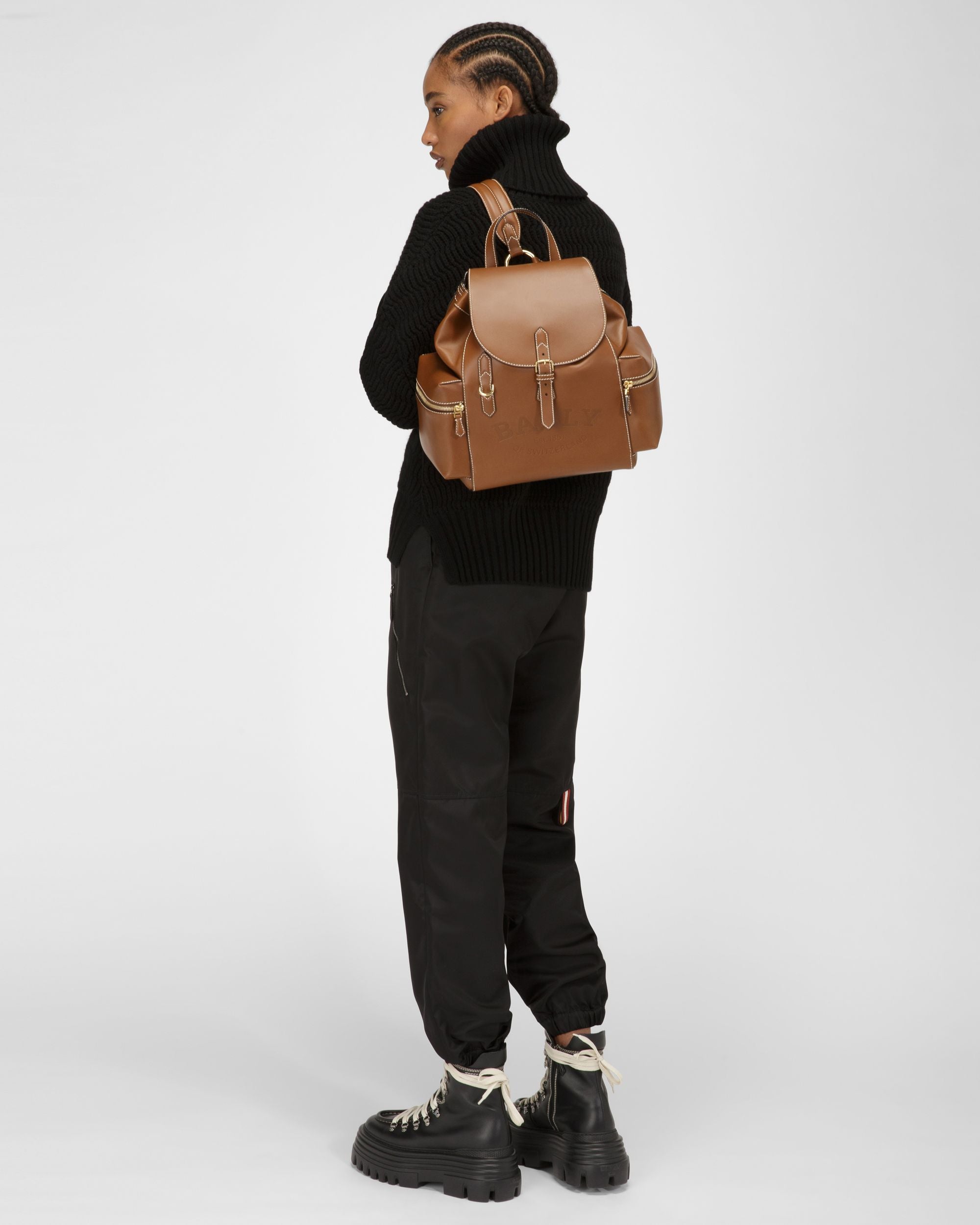 Cliford Sac À Dos En Cuir Marron - Femme - Bally - 06