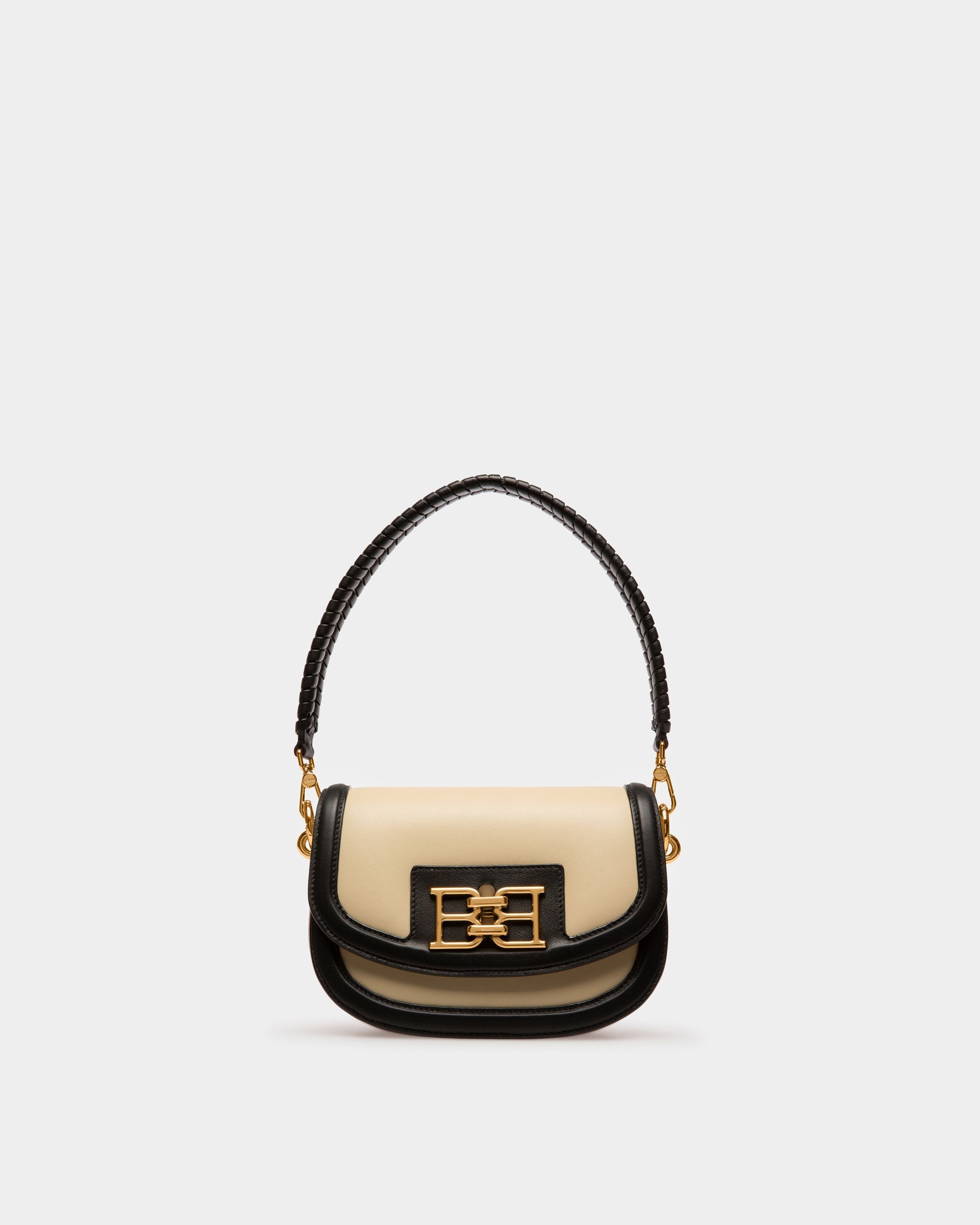 Baily Mini-Sac En Cuir Beige Clair Et Noir - Femme - Bally - 01