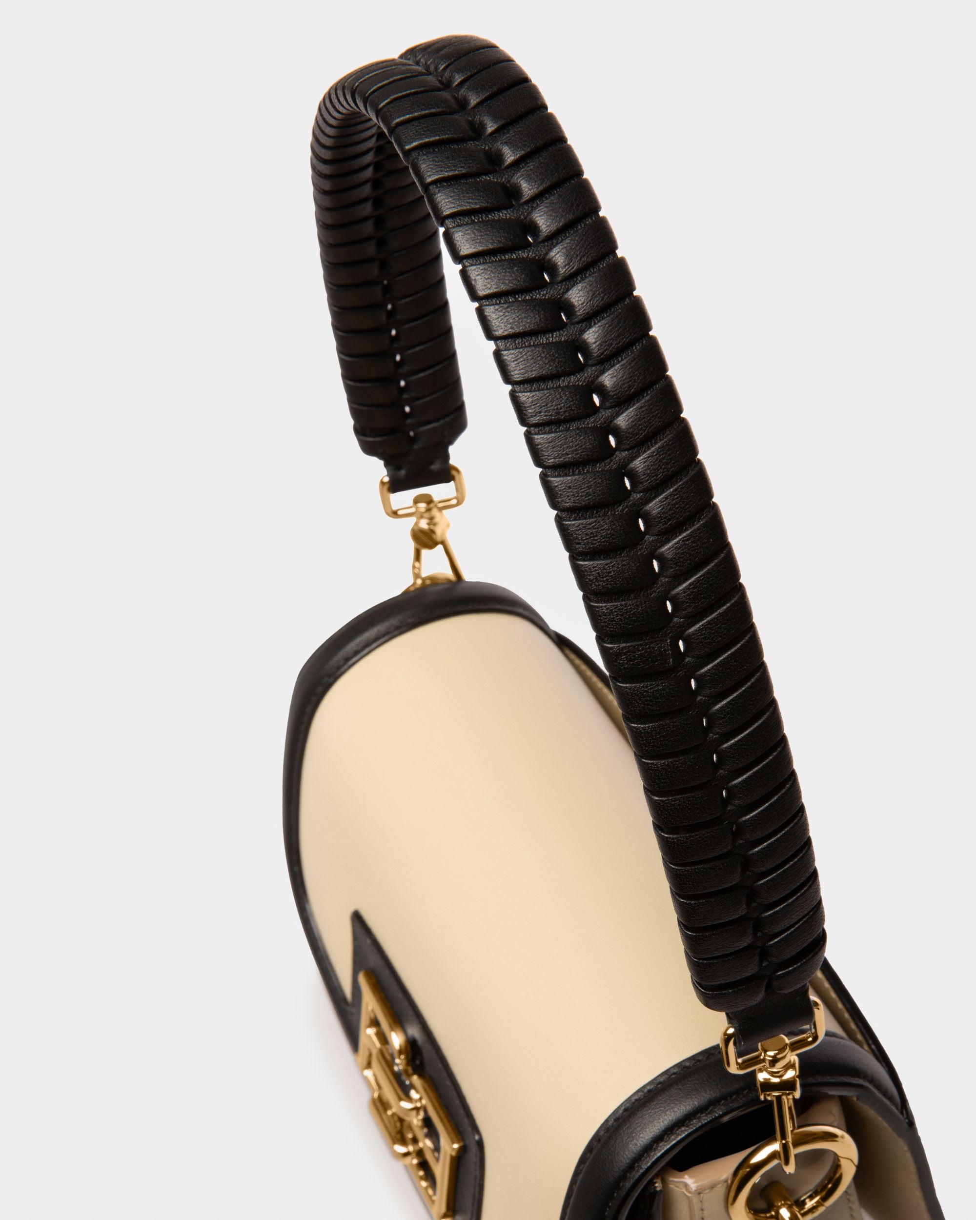 Baily Mini-Sac En Cuir Beige Clair Et Noir - Femme - Bally - 05