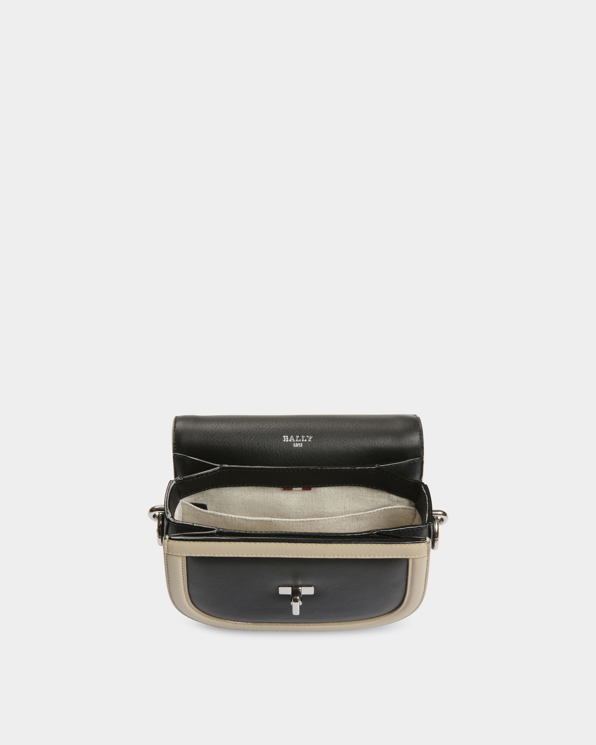 Baily Mini-Sac En Cuir Noir Et Beige Clair - Femme - Bally - 03