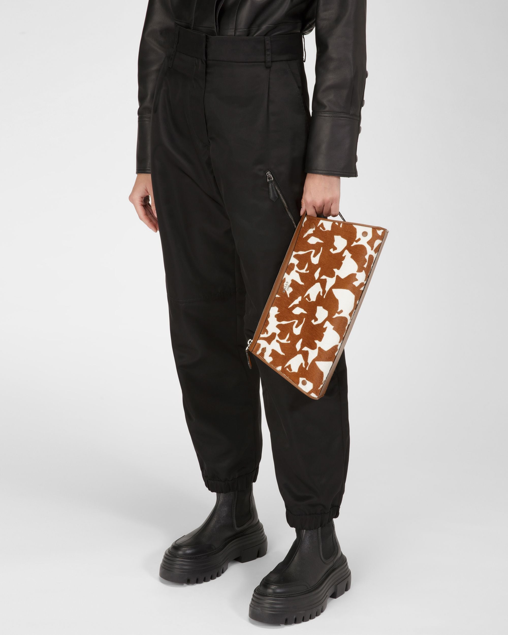 Arieel Mini-Sac En Cuir Marron Et Blanc - Femme - Bally - 02