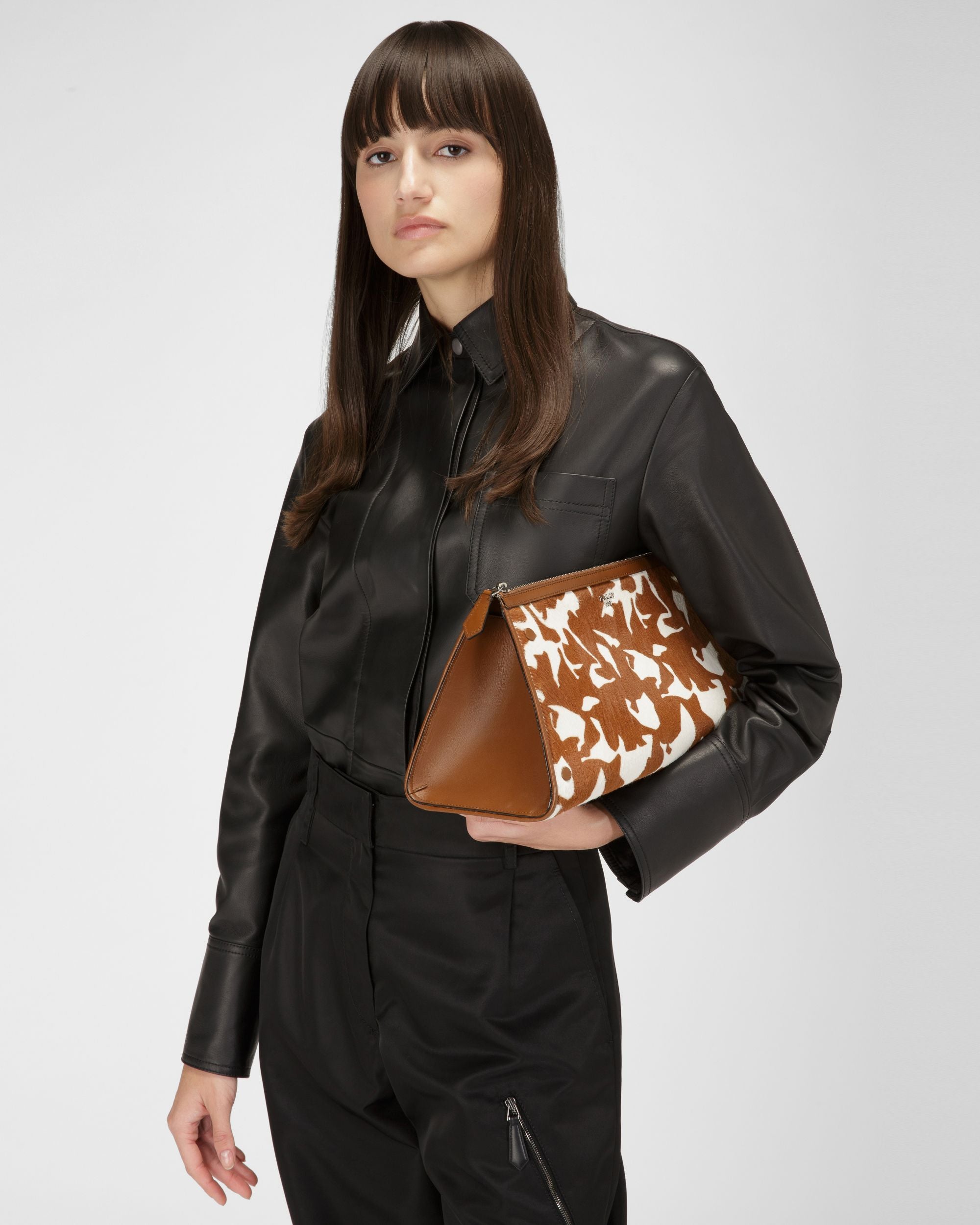 Arieel Mini-Sac En Cuir Marron Et Blanc - Femme - Bally - 06