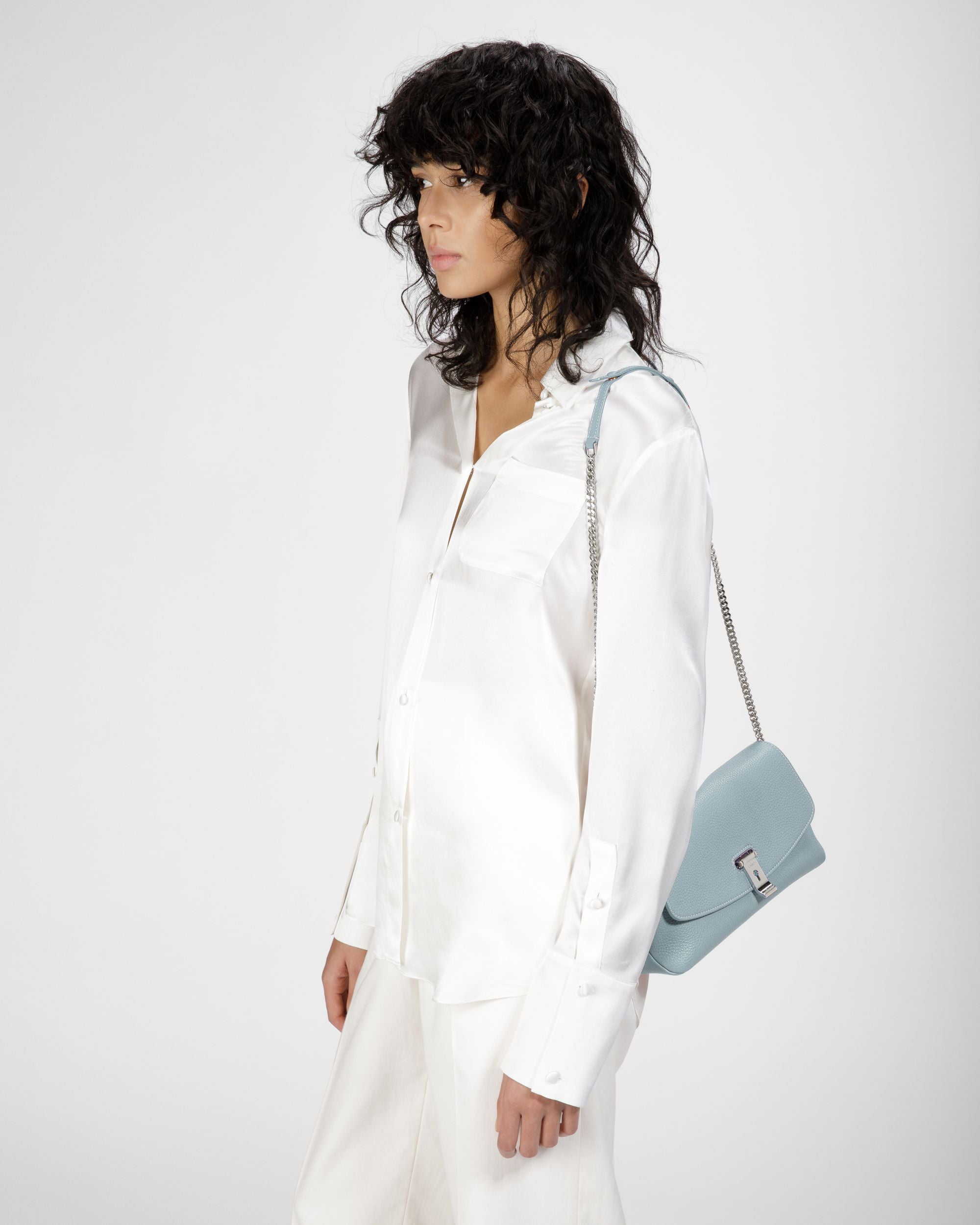 Leena Mini Sac En Cuir Bleu Clair - Femme - Bally - 02