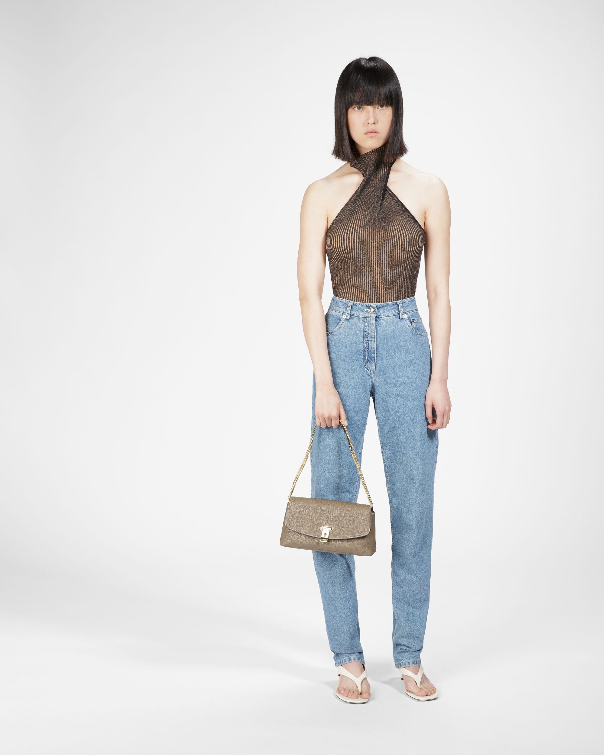 Leena Mini Sac En Cuir Couleur Taupe - Femme - Bally - 08