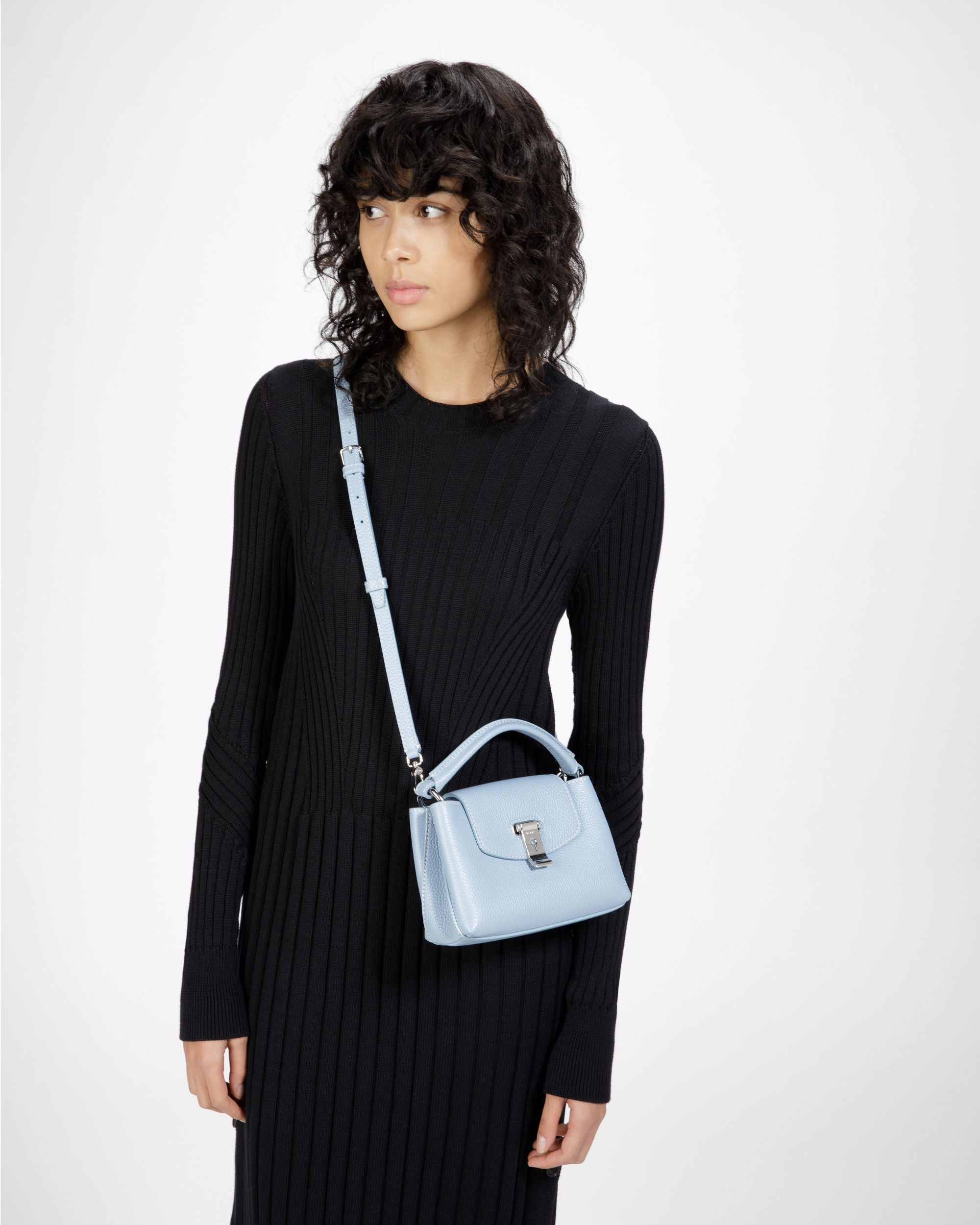 Layka Xs Leder-Minibag In Hellblau - Damen - Bally - 08