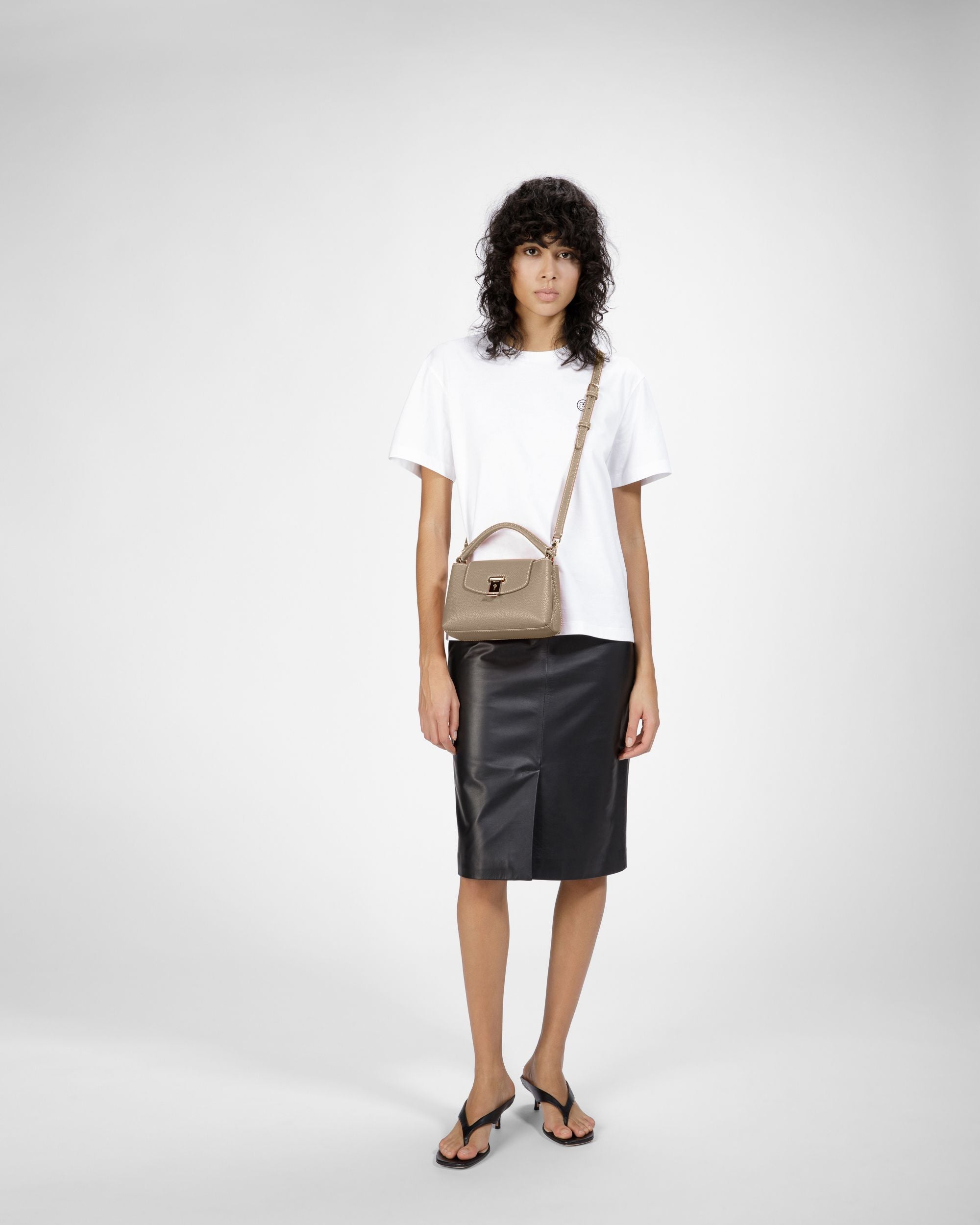 Layka Xs Mini Sac En Cuir Couleur Taupe - Femme - Bally - 02