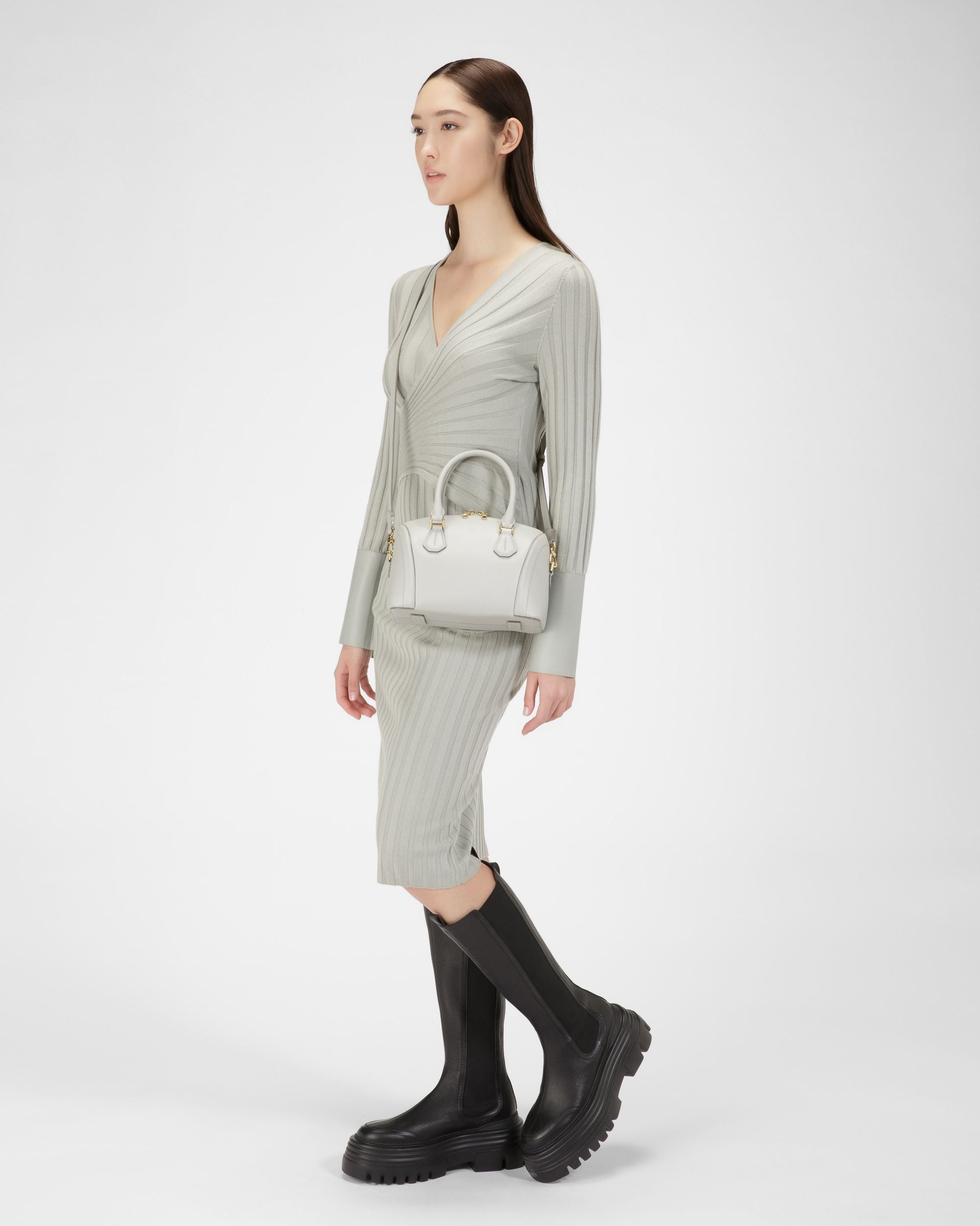 Saffi Small Sac À Bandoulière En Cuir Bleu Clair - Femme - Bally - 01