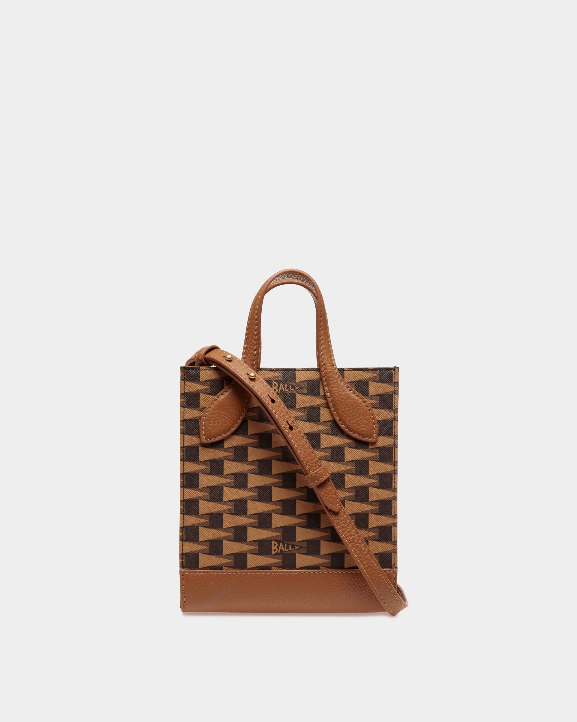 Mini Sac Cabas Pennant En TPU Marron Avec Motif Pennant - Femme - Bally - 02