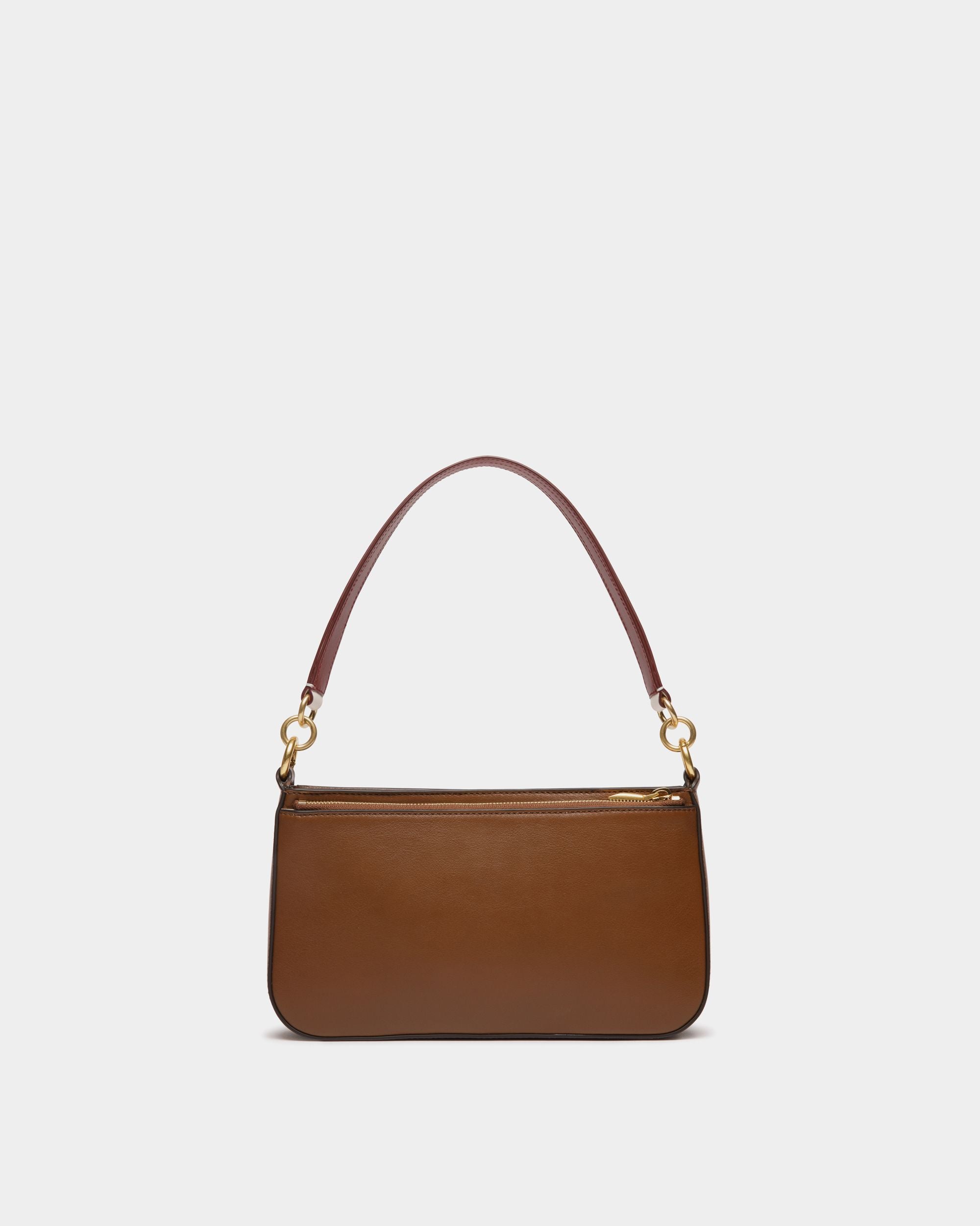 Bolso De Hombro Code Pequeño De Piel Marrón - Mujer - Bally - 02