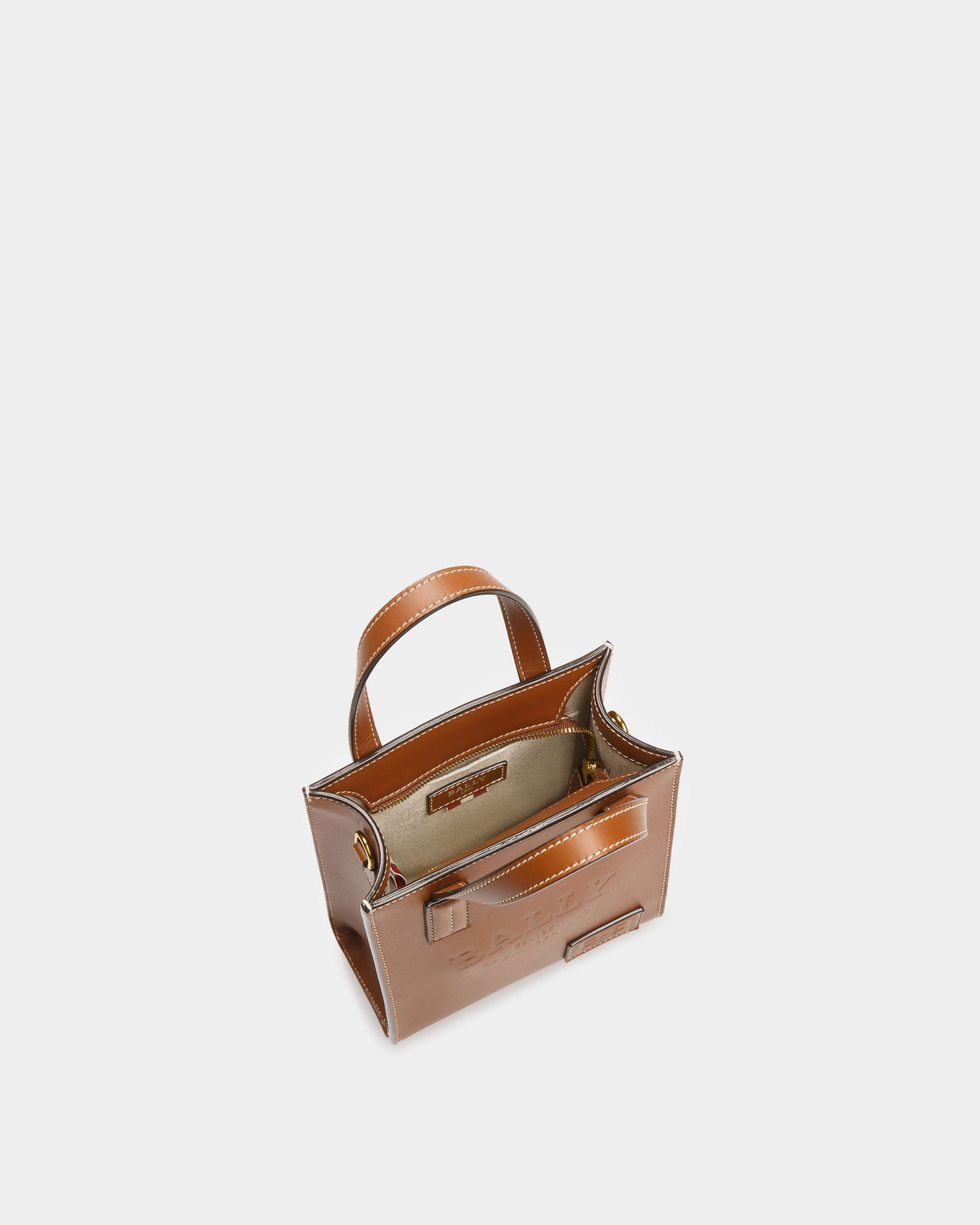 Crystalia Xs Mini-Sac En Cuir Marron - Femme - Bally - 04