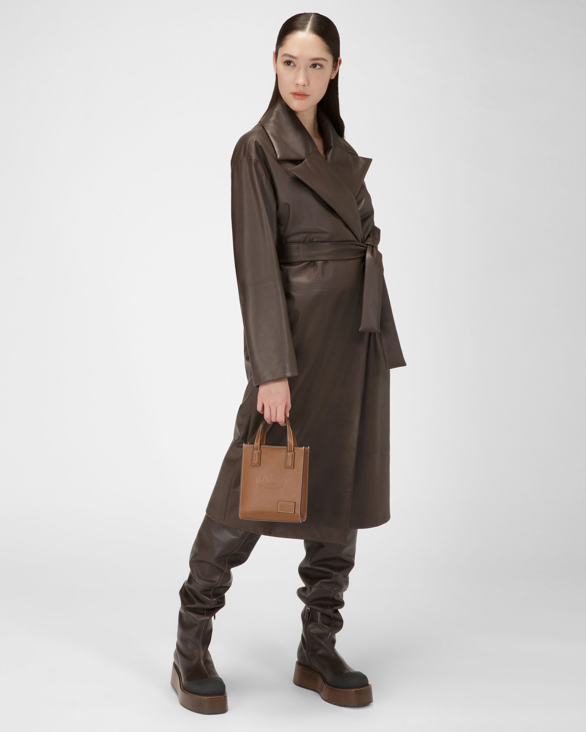 Crystalia Xs Mini-Sac En Cuir Marron - Femme - Bally - 08