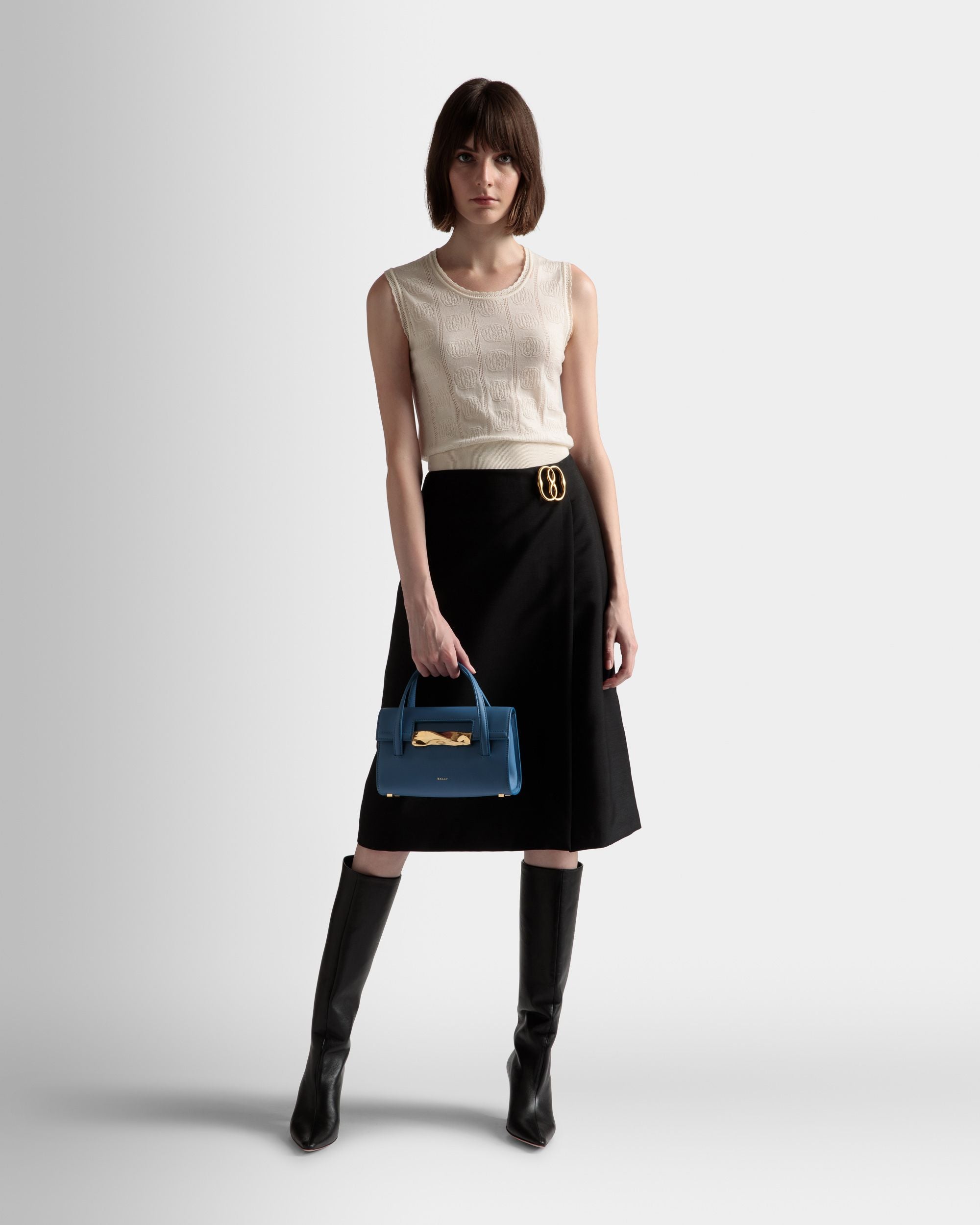 Mini-sac Baroque En cuir couleur Blue Kiss - Femme - Bally - 02