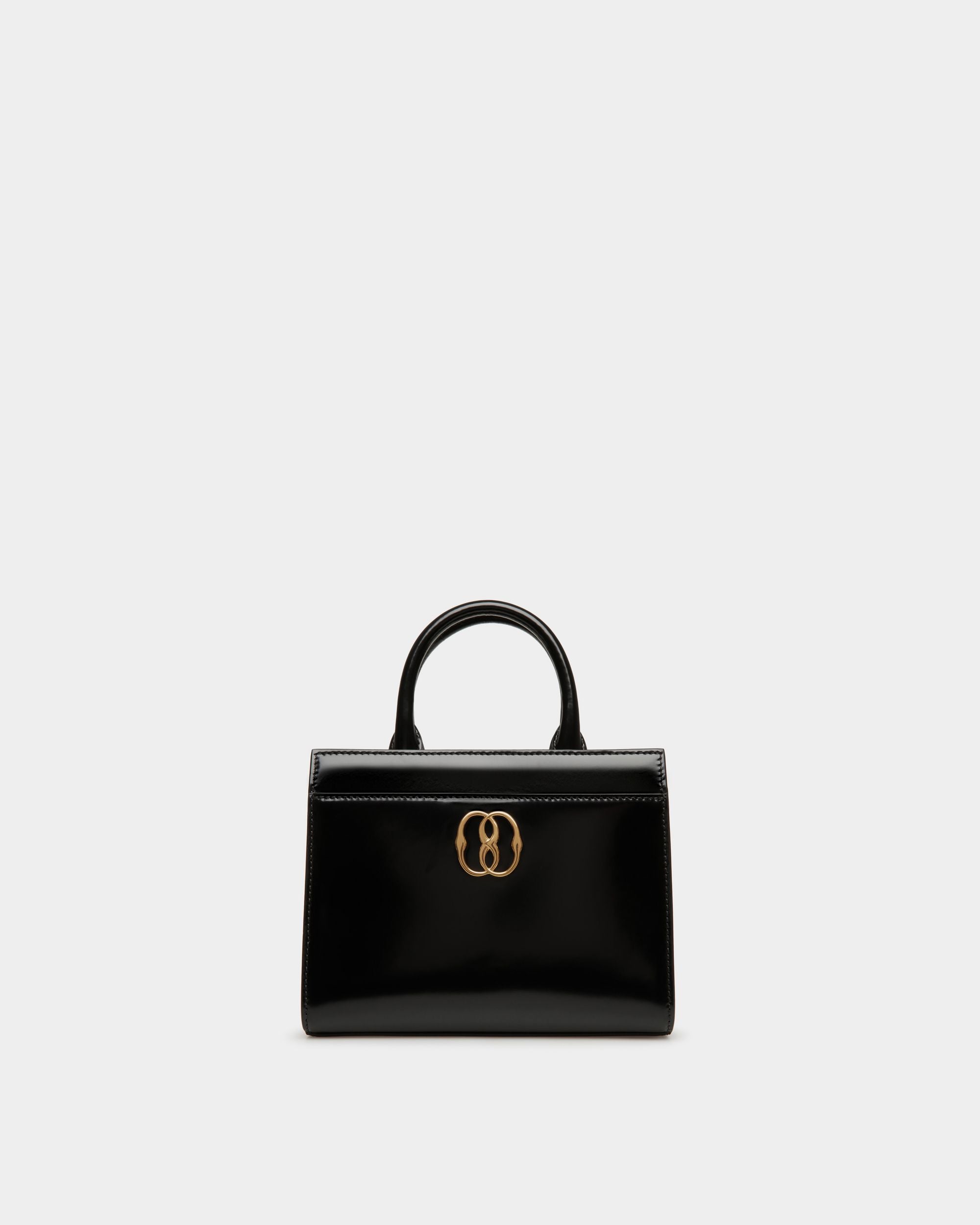 Emblem Small Tote Bag In Black Brushed Leather - Women's - Bally - 01