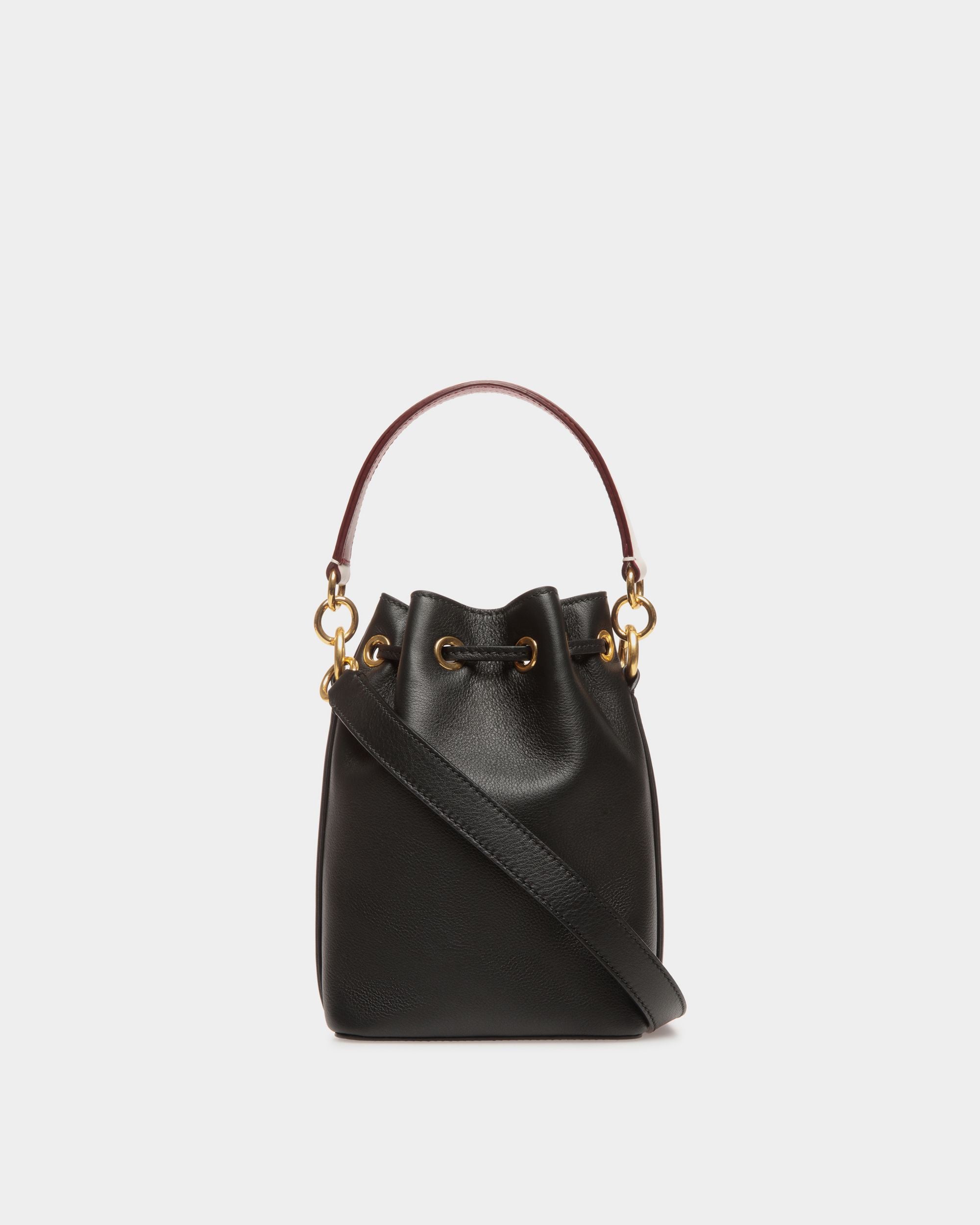 Mini Sac Seau Code En Cuir Noir - Femme - Bally - 03