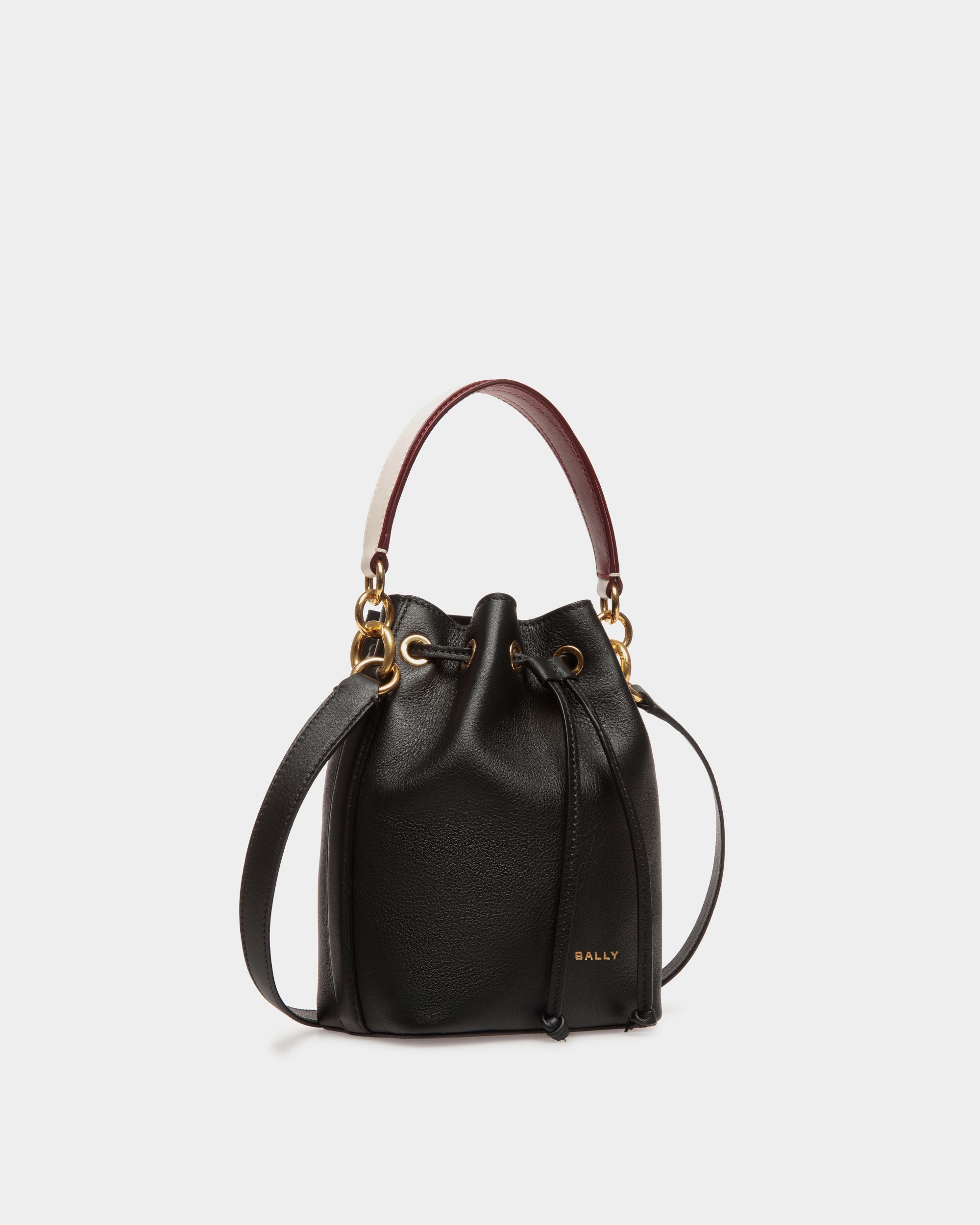 Mini Sac Seau Code En Cuir Noir - Femme - Bally - 04