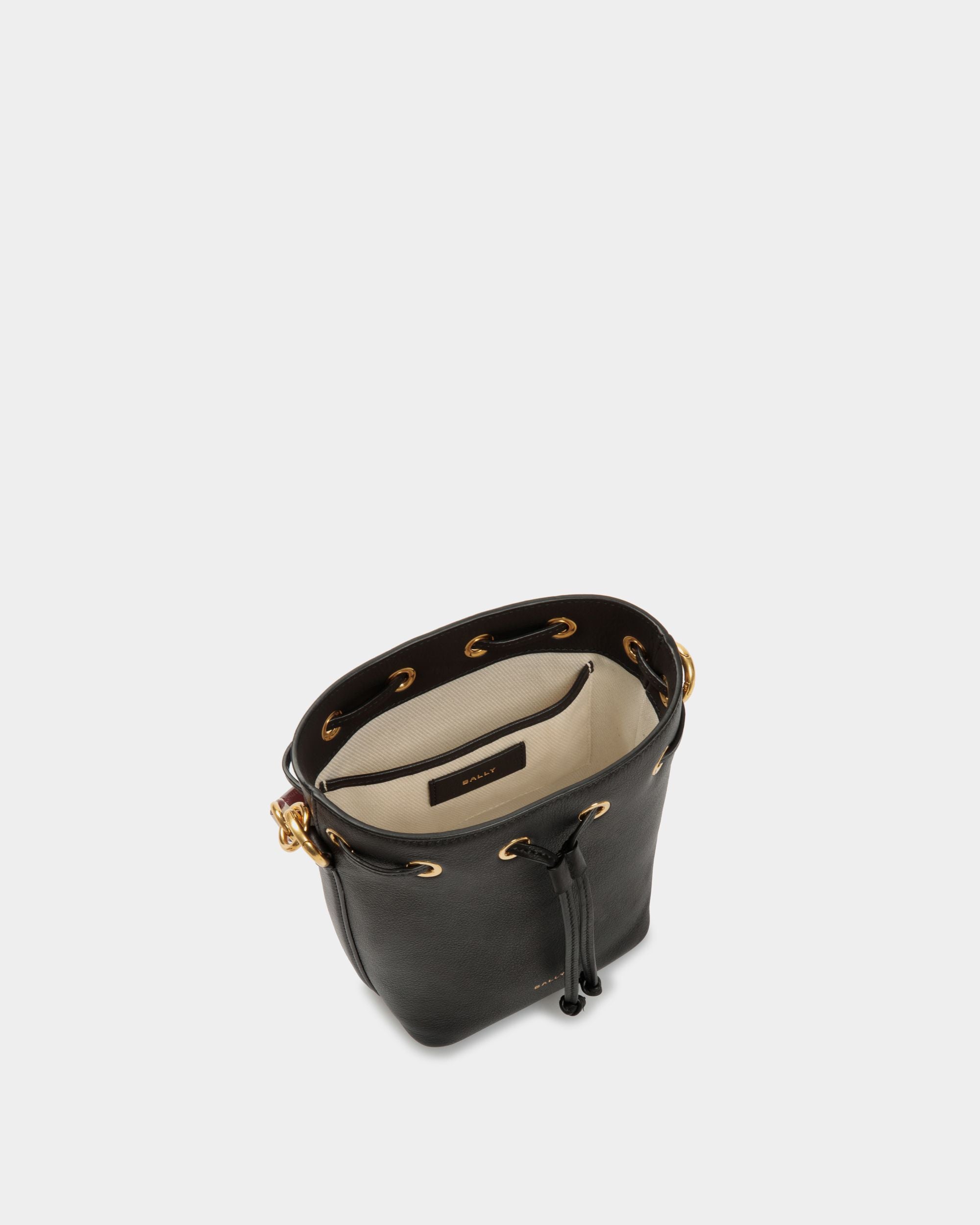 Mini Sac Seau Code En Cuir Noir - Femme - Bally - 05