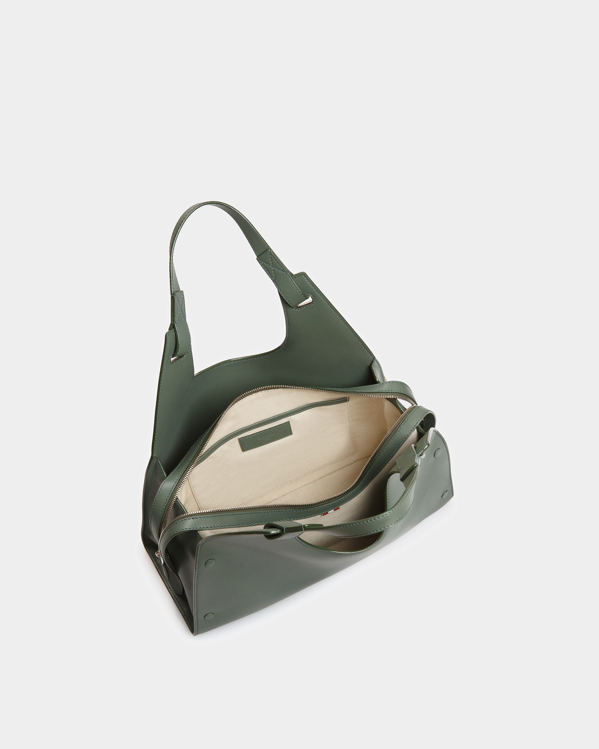 Ahres Schultertasche Aus Leder In Salbei - Damen - Bally - 04