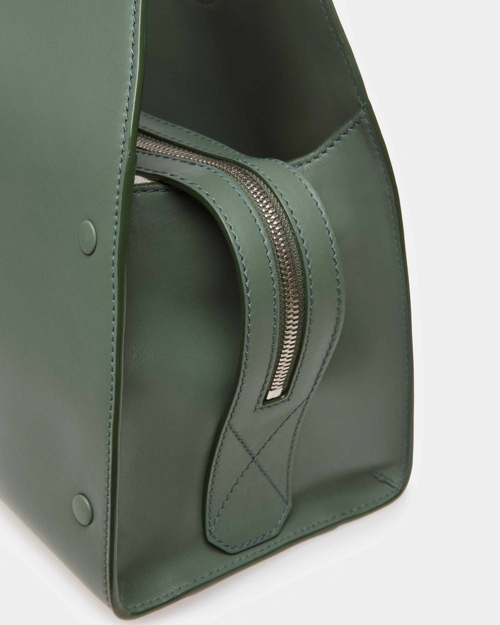 Ahres Schultertasche Aus Leder In Salbei - Damen - Bally - 05
