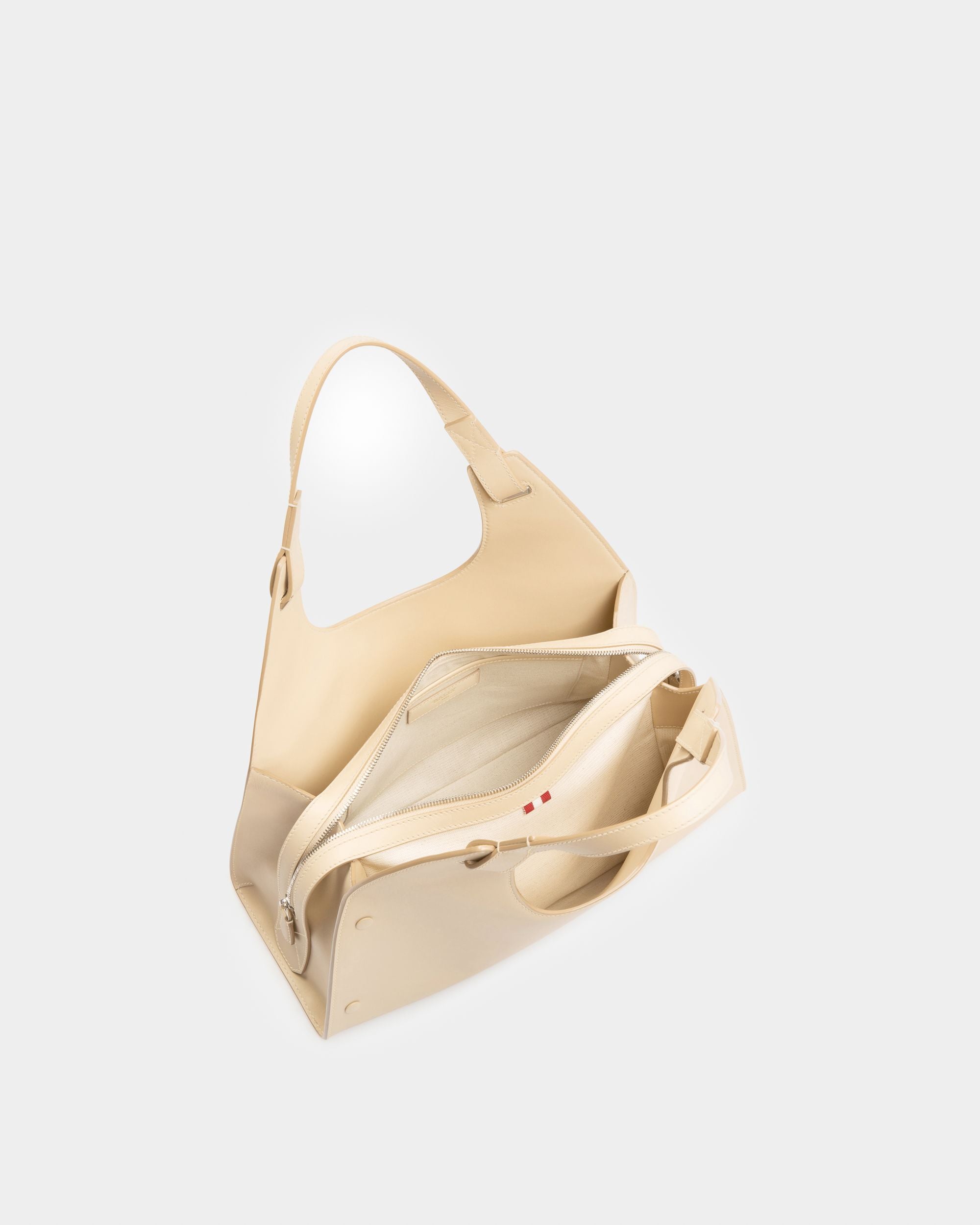 Ahres Sac Porté Épaule En Cuir Beige Clair - Femme - Bally - 04
