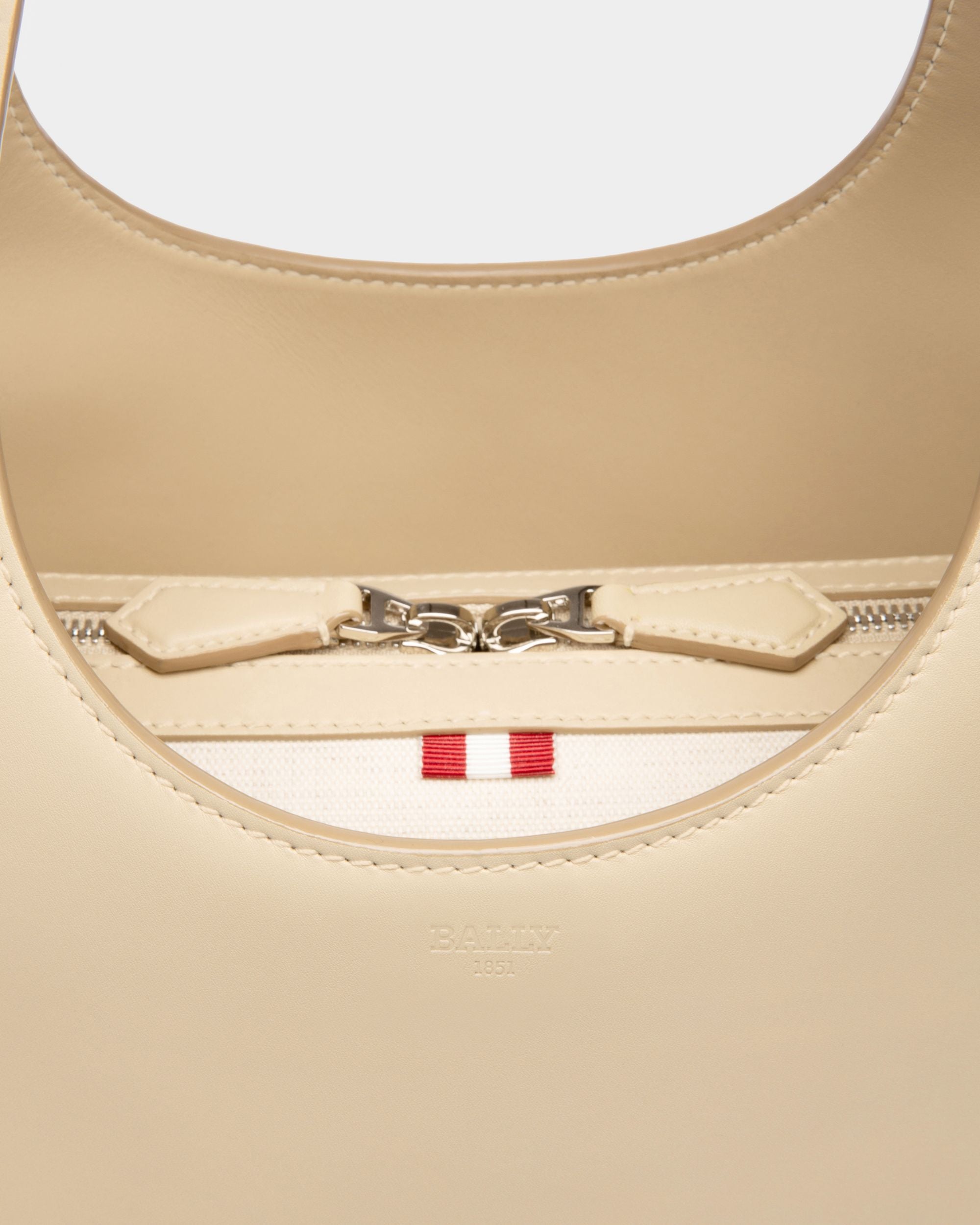 Ahres Sac Porté Épaule En Cuir Beige Clair - Femme - Bally - 05